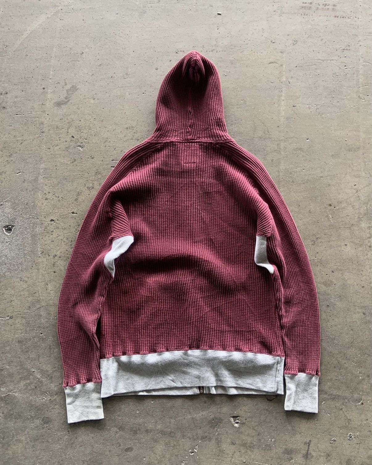 Japanese Brand × Woolrich Woolen Mills 1990s Woolrich Thermal Wear Burgundy Zip Up Hoodie Size US XL / EU 56 / 4 - 7 Thumbnail