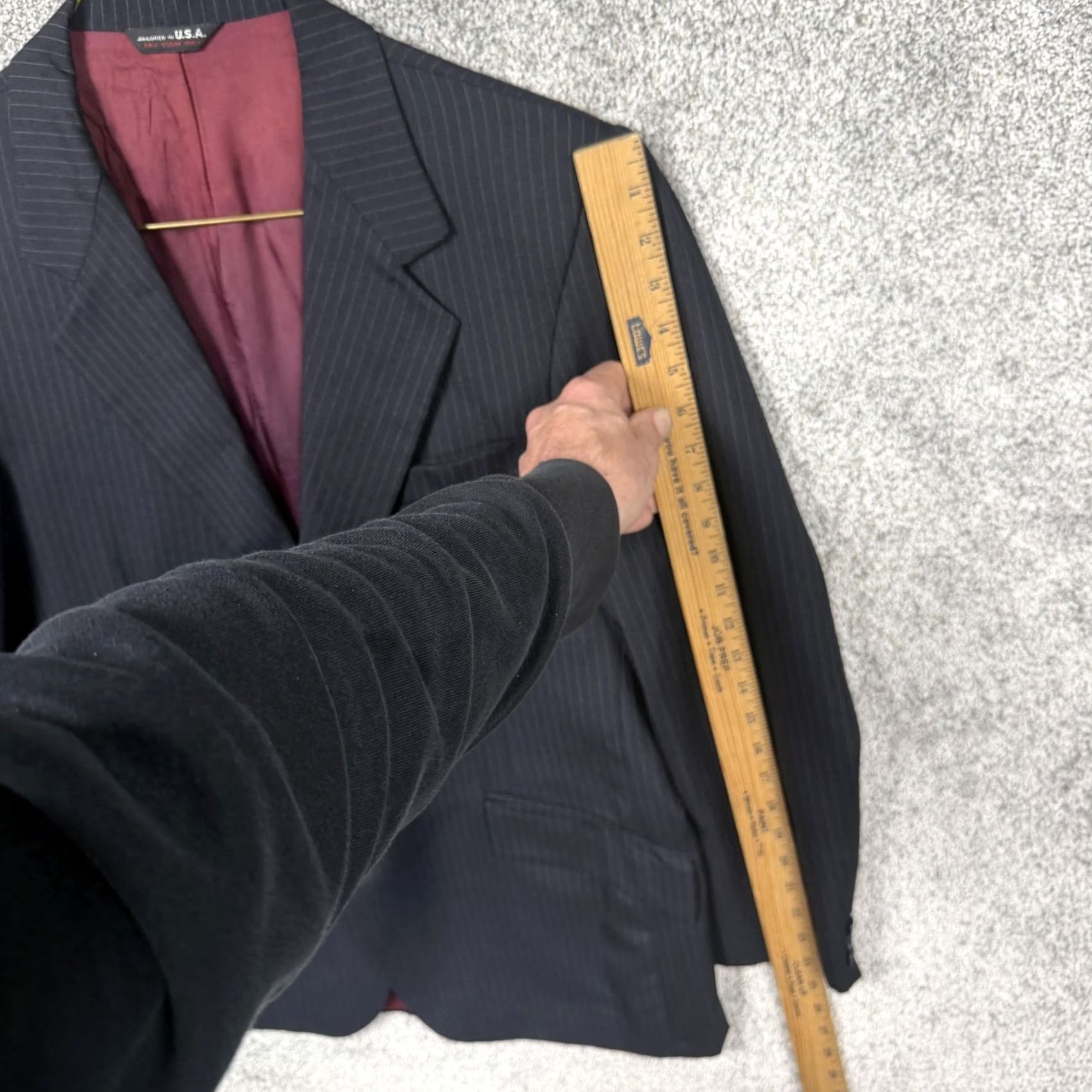 Vintage VINTAGE Sergio Valente Suit 2 Piece Black Pinstripe Blazer Vest Mens N/A Size 42R - 4 Thumbnail