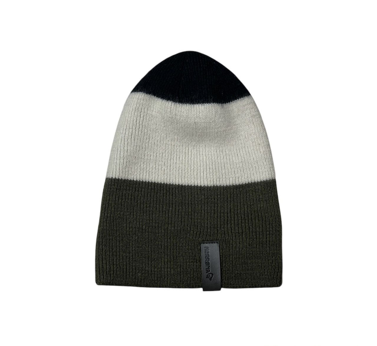 Norrona Norrona striped mid weight beanie wool hat logo triple color Size ONE SIZE - 1 Thumbnail
