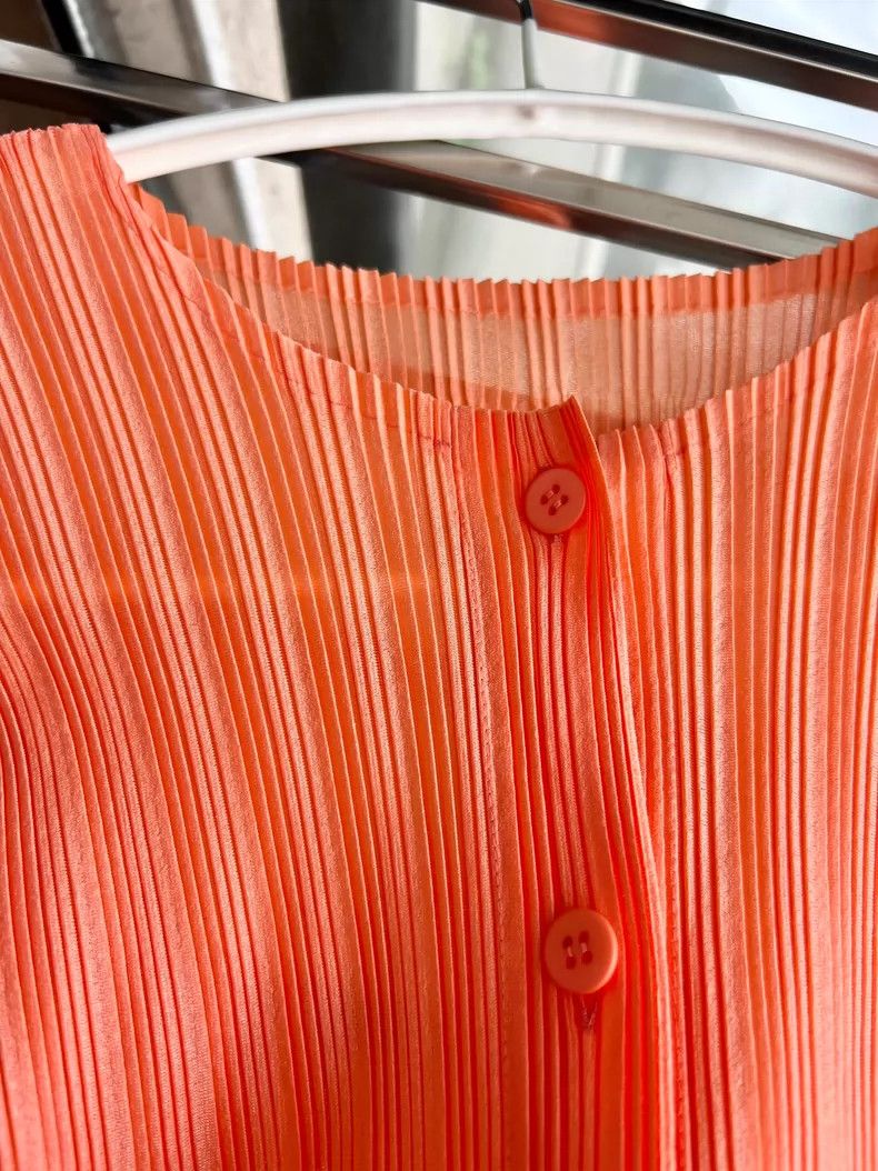 Issey Miyake Issey Miyake size:3 Orange pleated rib cardigan Size S / US 4 / IT 40 - 3 Thumbnail