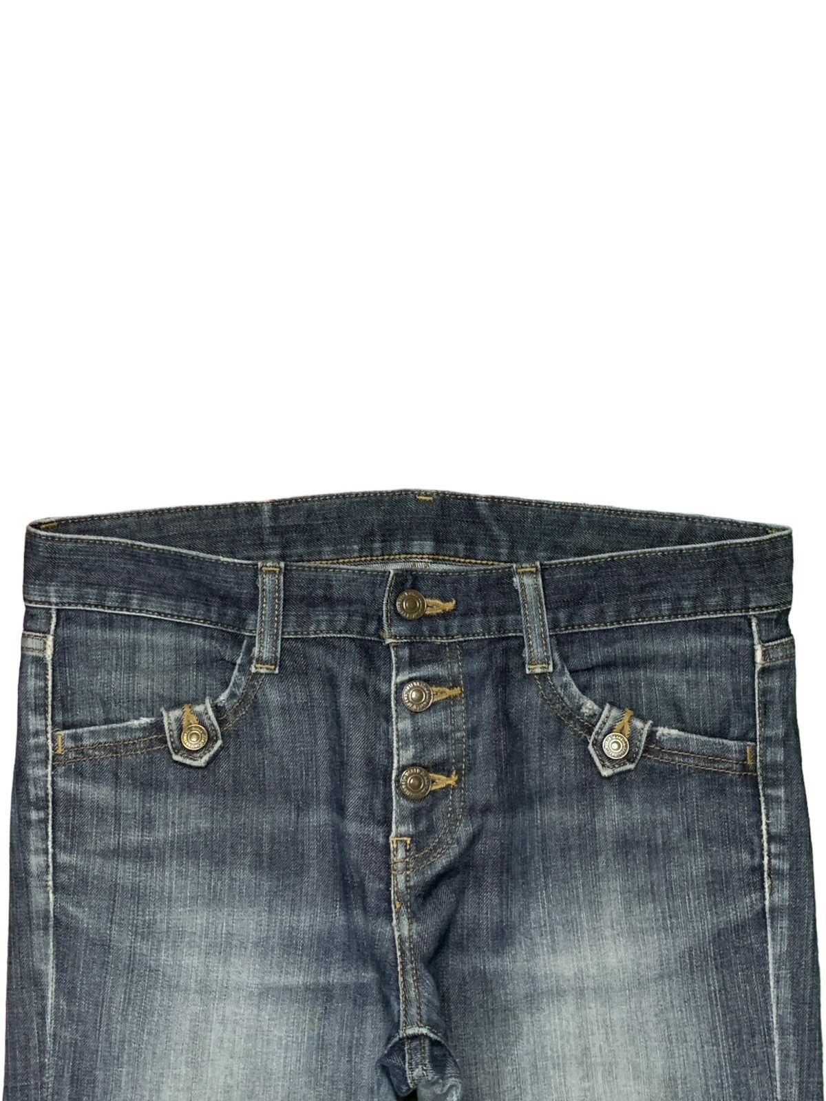 Japanese Brand × Vintage Vintage Japanese Brand Button Fly Faded Wash Bootcut Jeans Size 33" - 4 Thumbnail