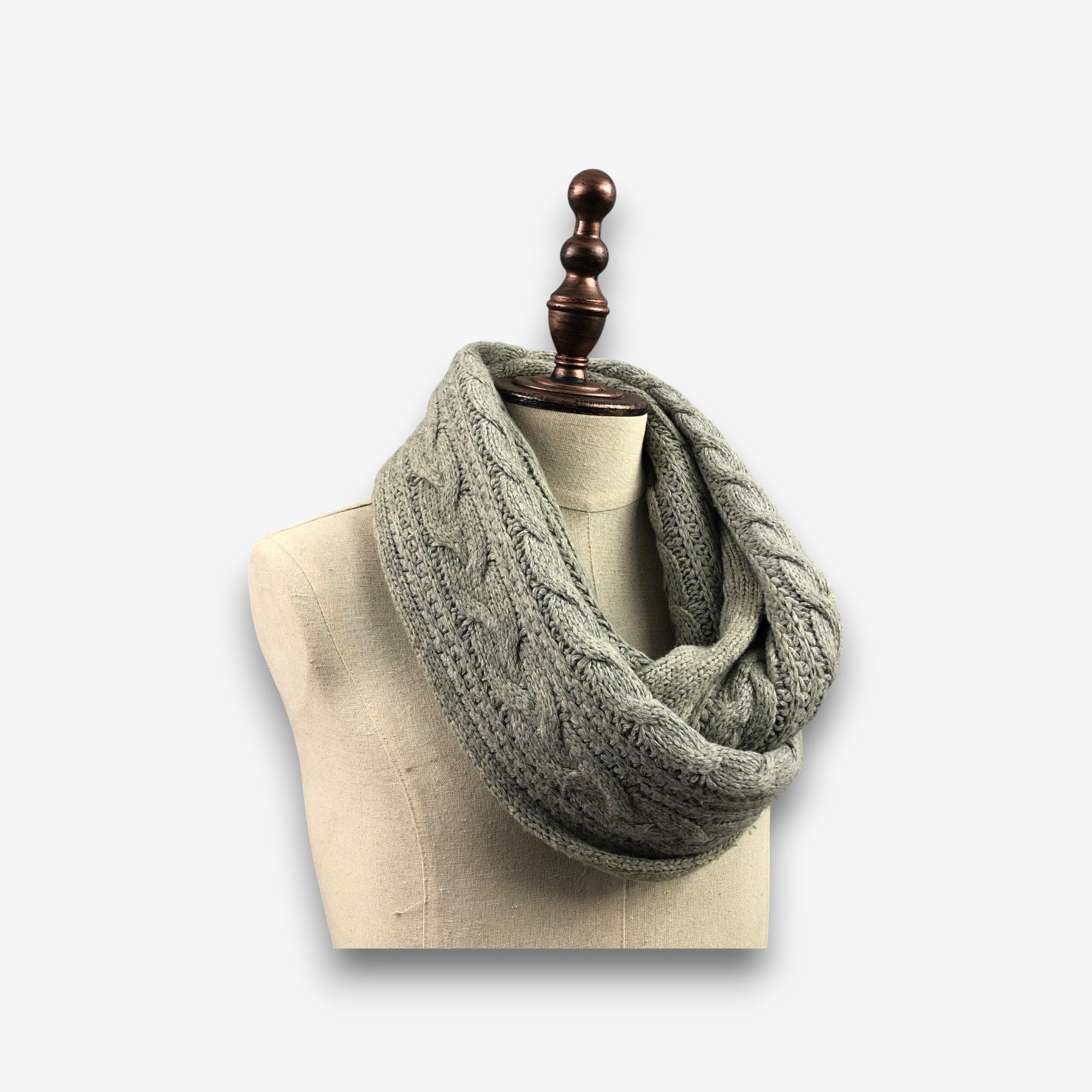 Homespun Knitwear Vintage Ships Infinity Scarf Cable Knit Ribbed Wool Scarves. Size ONE SIZE - 2 Thumbnail