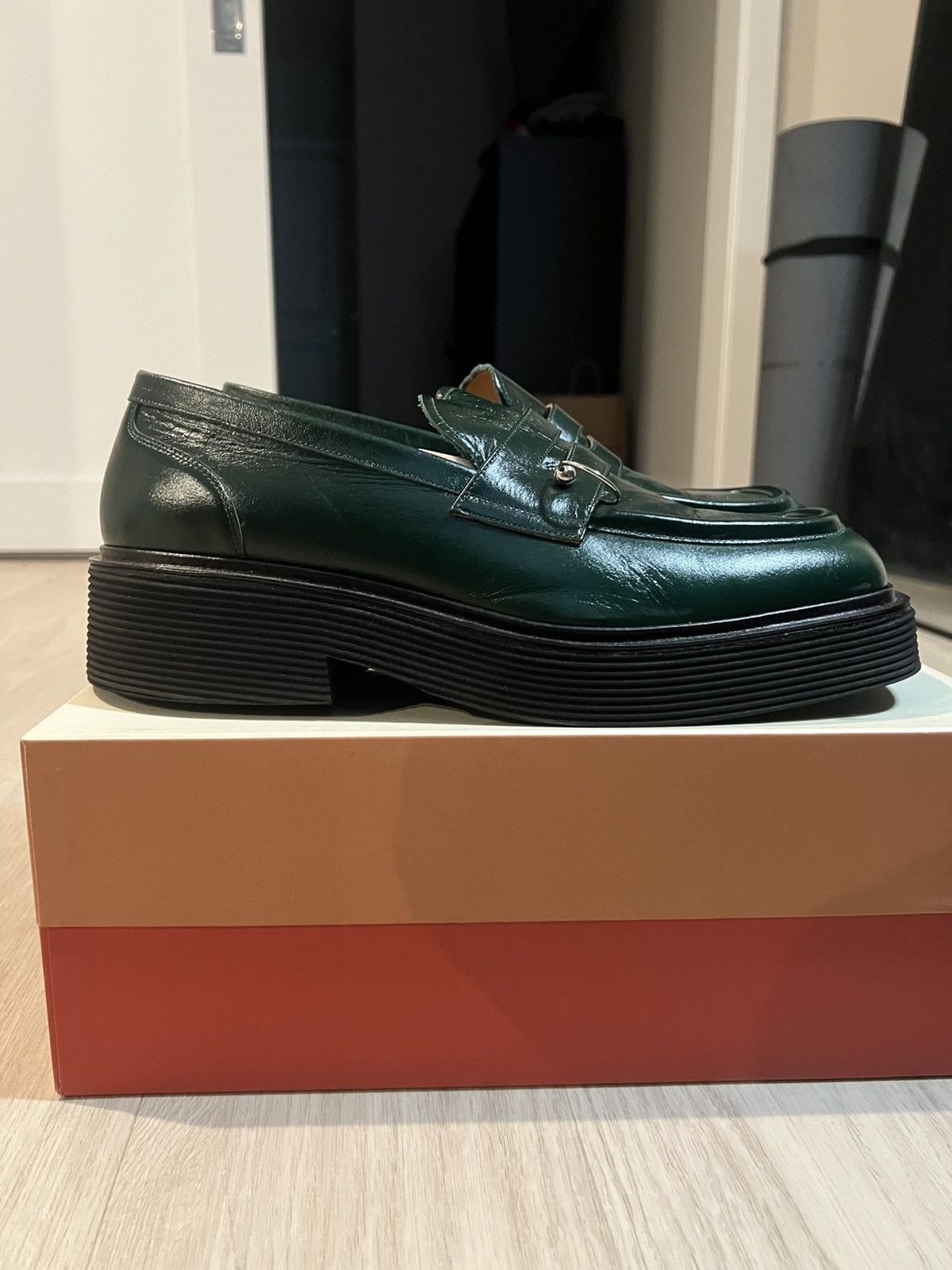Marni MARNI green leather Moccasin Loafers Size US 12 / EU 45 - 4 Thumbnail