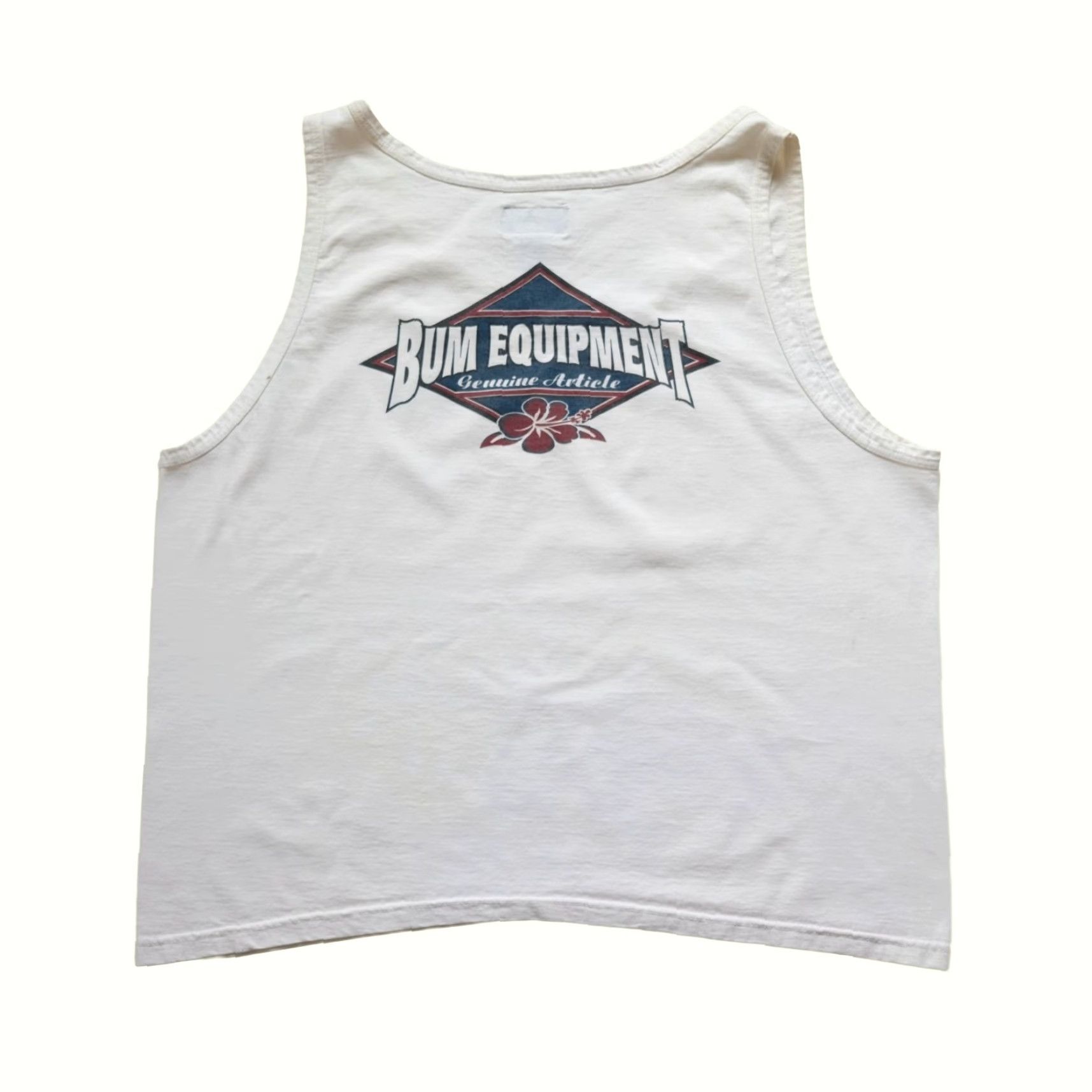 Vintage VINTAGE B.U.M. Equipment T-Shirt 90s Surf USA Made Tank Top Graphic Tee White XL Mens 100% Cotton Size US XL / EU 56 / 4 - 2 Thumbnail