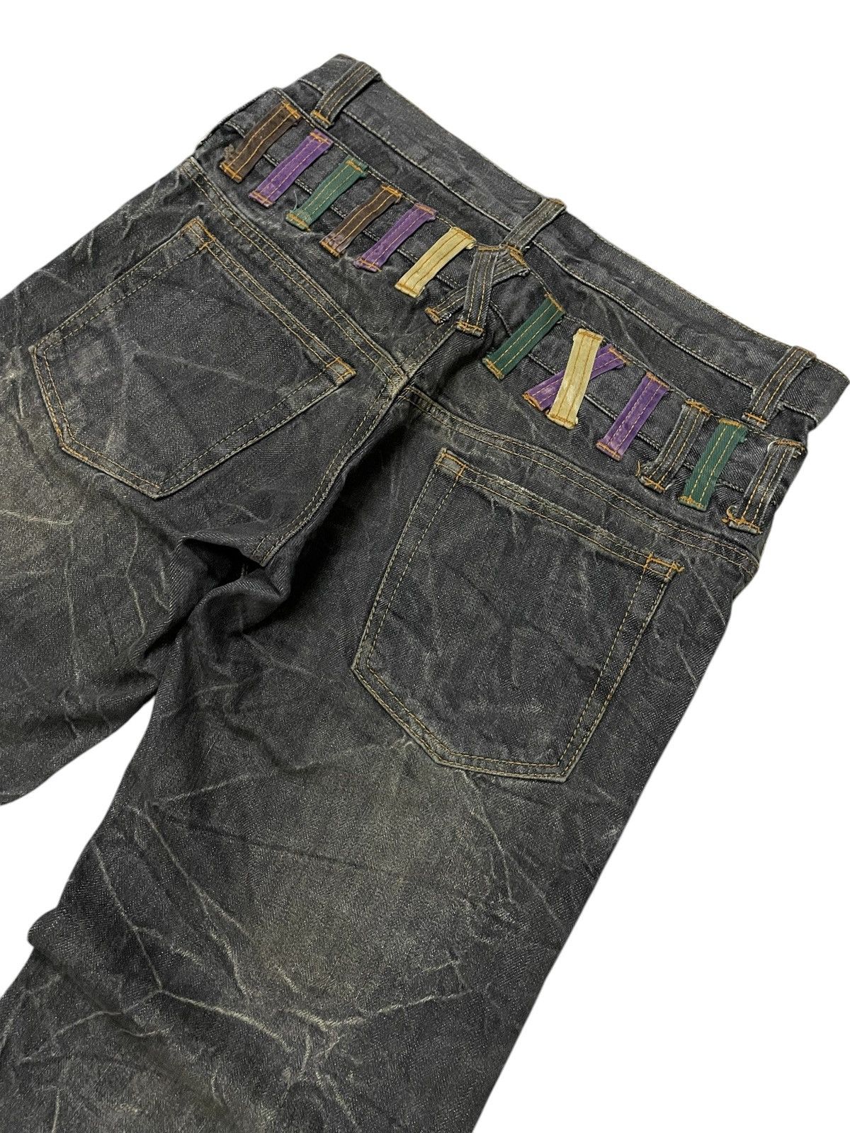 Le Grande Bleu (L.G.B.) Nylaus Japan Double Waist Wrinkled Whisker Faded Wash Jeans Size US 30 / EU 46 - 12 Thumbnail
