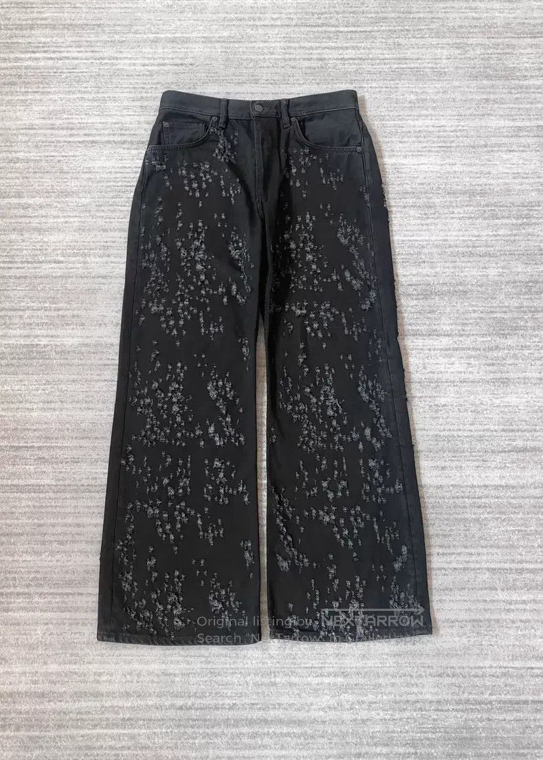 Acne Studios Acne Studios Bullet Hole Destroyed Hole Flared Denim Pants Size US 30 / EU 46 - 1 Thumbnail