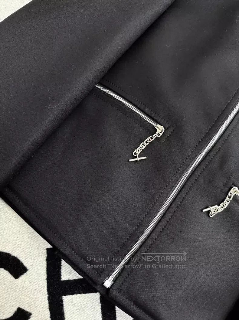 Hermes Hermes Black Cashmere V-neck Silver Buckle Jacket Size XS / US 0-2 / IT 36-38 - 3 Thumbnail
