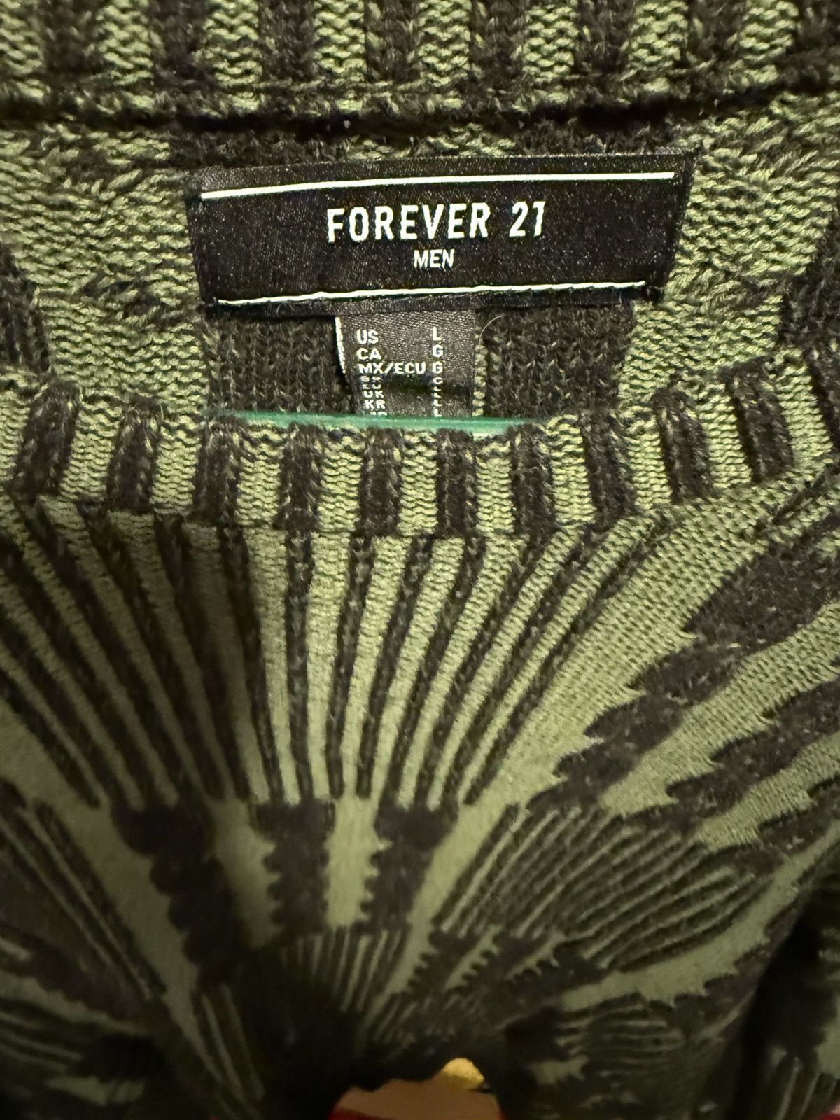Forever 21 Green Striped Sweater Size US L / EU 52-54 / 3 - 3 Thumbnail