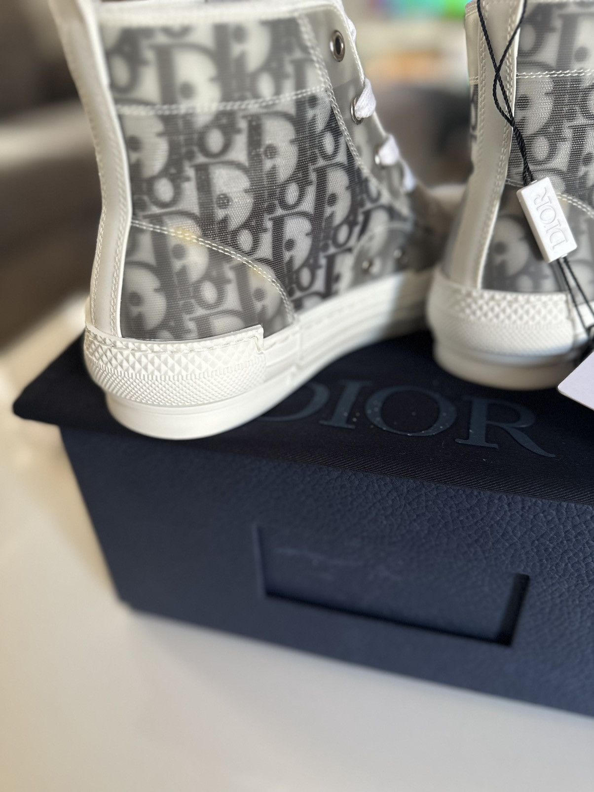 Dior Dior B23 High Top Logo Oplique Black/White Size US 7 / EU 40 - 8 Thumbnail