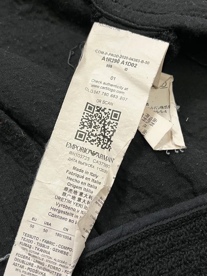 Emporio Armani SS2020 Emporio Armani Relief Black Jacket Size US M / EU 48-50 / 2 - 11 Thumbnail
