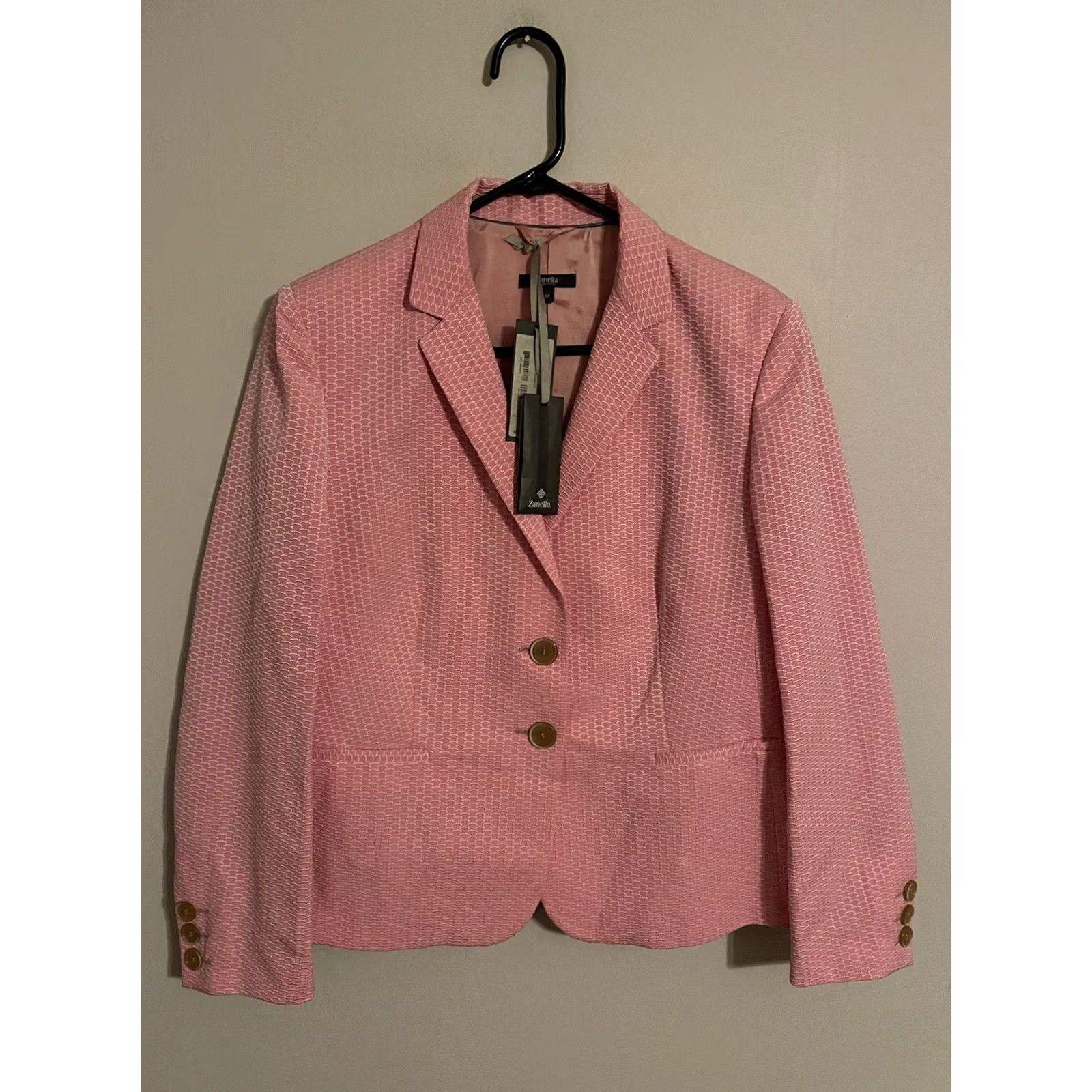 Zanella Zanella Nora Made in Italy Blazer Pink Womens 12 Blazer Jacket Size XL / US 12-14 / IT 48-50 - 2 Thumbnail