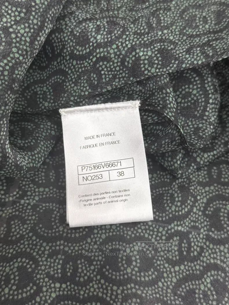 Chanel Chanel 23A dark green full logo silk shirt Size XS / US 0-2 / IT 36-38 - 5 Thumbnail