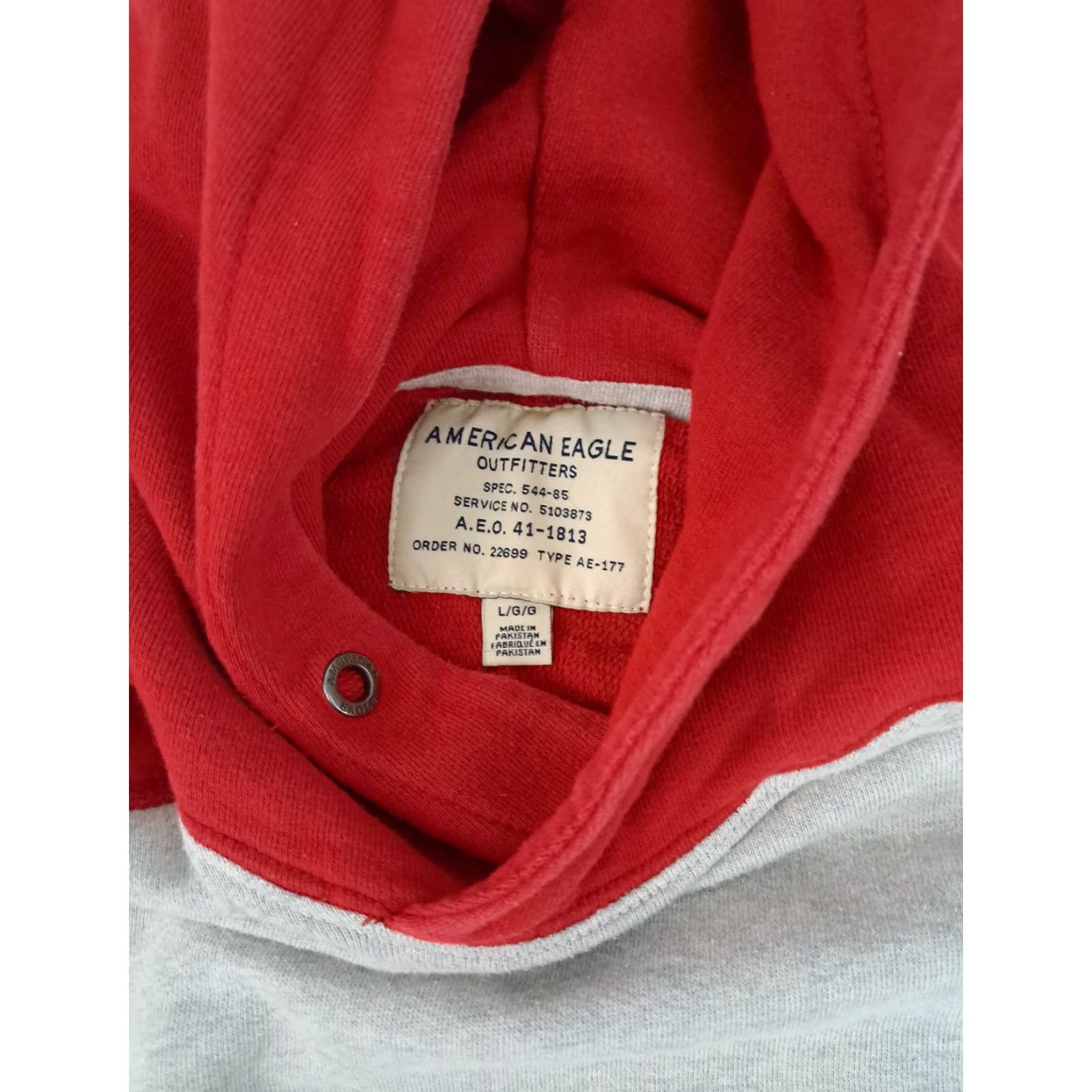 American Eagle Outfitters VINTAGE American Eagle Outfitters Hooded Sweatshirt Red & Grey Cotton LG Unisex Adults Sleeved Long Pullover Hoodie Winter Fall Spring 24in Size US L / EU 52-54 / 3 - 4 Thumbnail