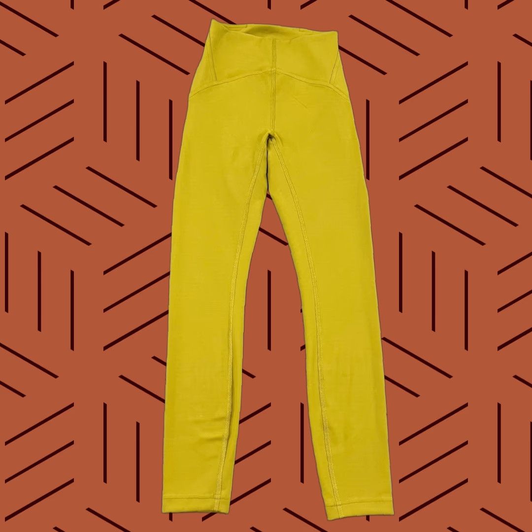 Lululemon Lululemon Instill Tights Women Sz 2 / 25" Yellow Mid Rise Active Yoga Gym 5DWPS Size ONE SIZE - 1 Thumbnail