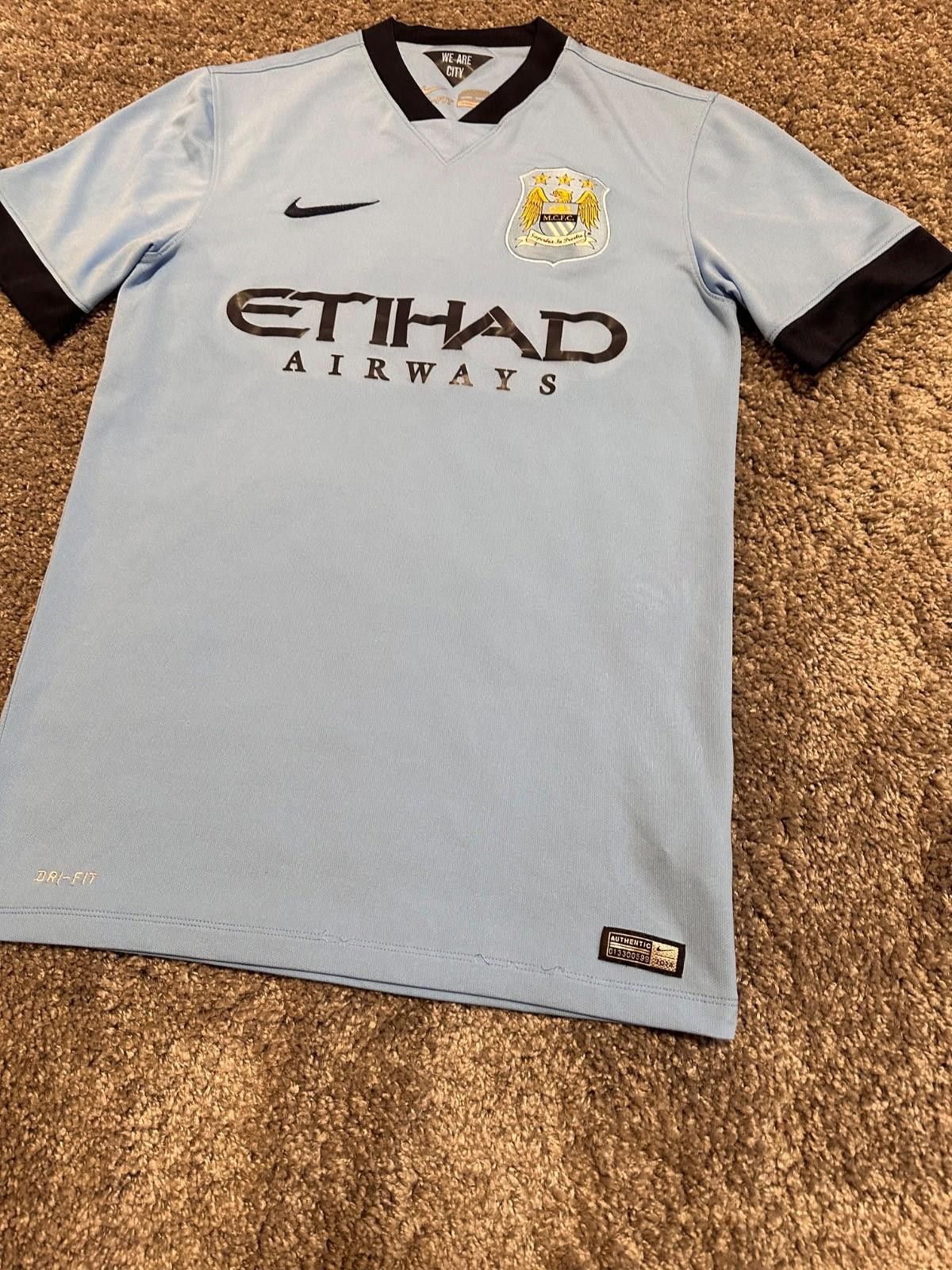 Nike MANCHESTER CITY AUTHENTIC 2014/15 HOME JERSEY NIKE SOCCER Size US S / EU 44-46 / 1 - 4 Thumbnail