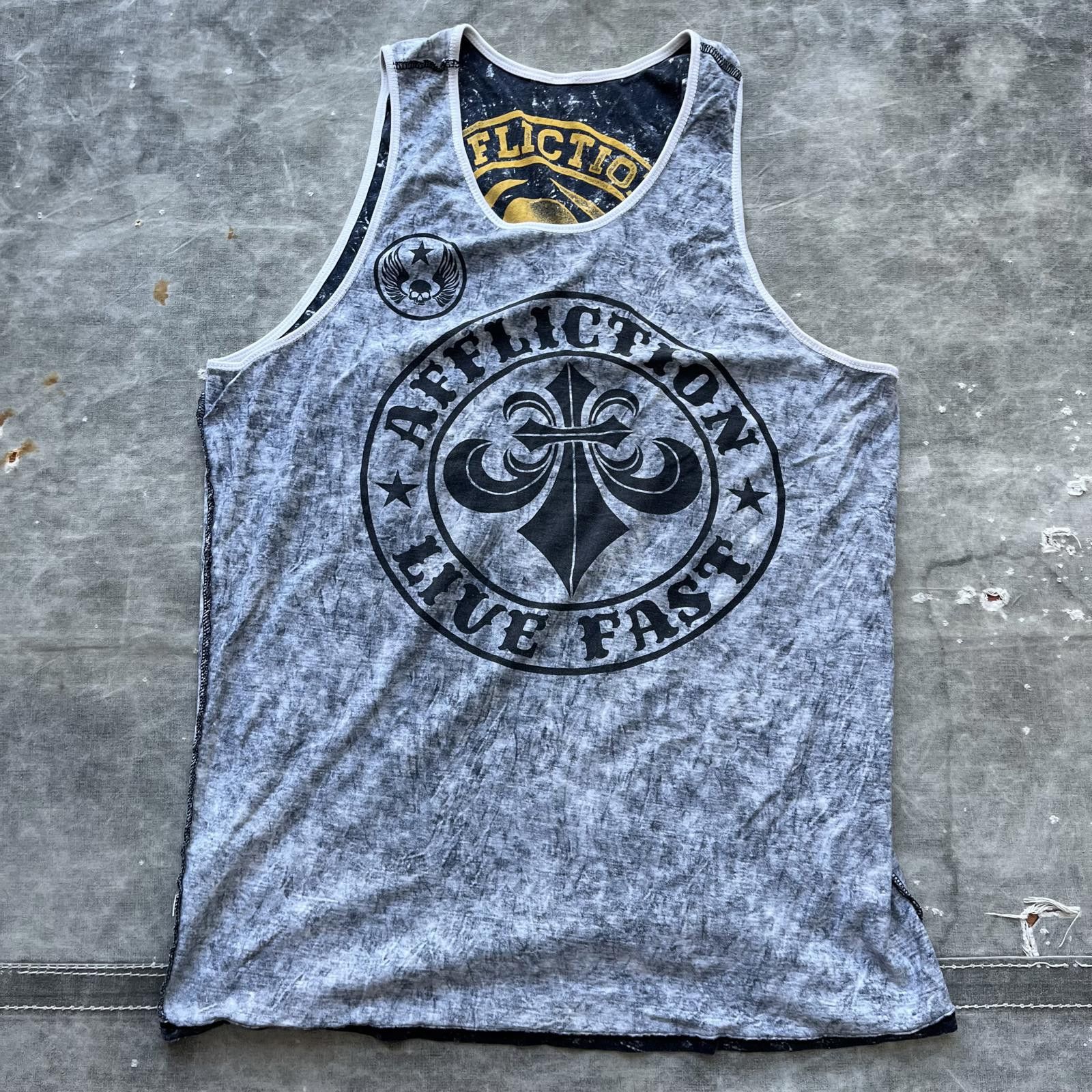 Affliction × Vintage Vintage Y2K Affliction Skull Scythe Graphic Grunge Tank Top Size US S / EU 44-46 / 1 - 2 Thumbnail