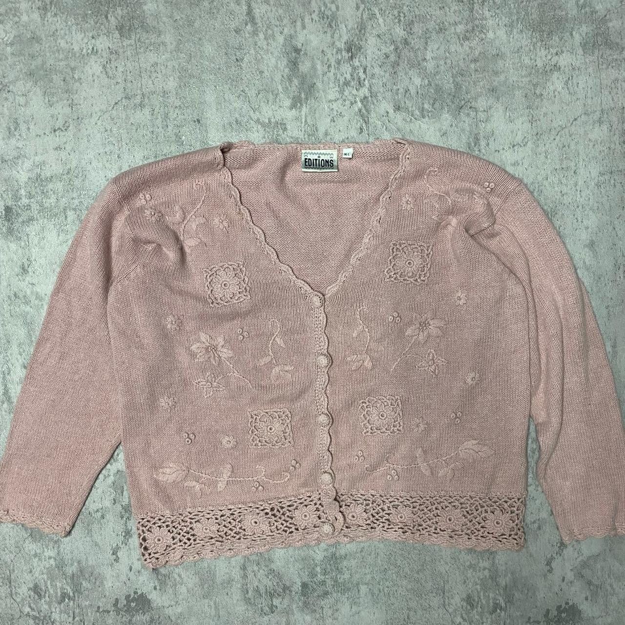 Other Cream and pink embroidered floral cardigan Size S / US 4 / IT 40 - 1 Thumbnail