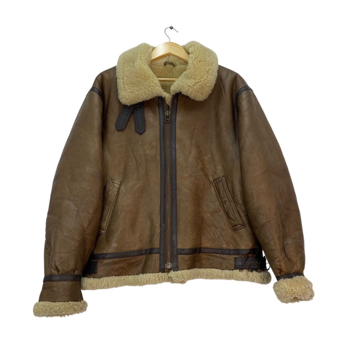 Avirex 💥Vintage Combat Clothing Co sheepskin leather flight jacket Size US M / EU 48-50 / 2 - 1 Thumbnail