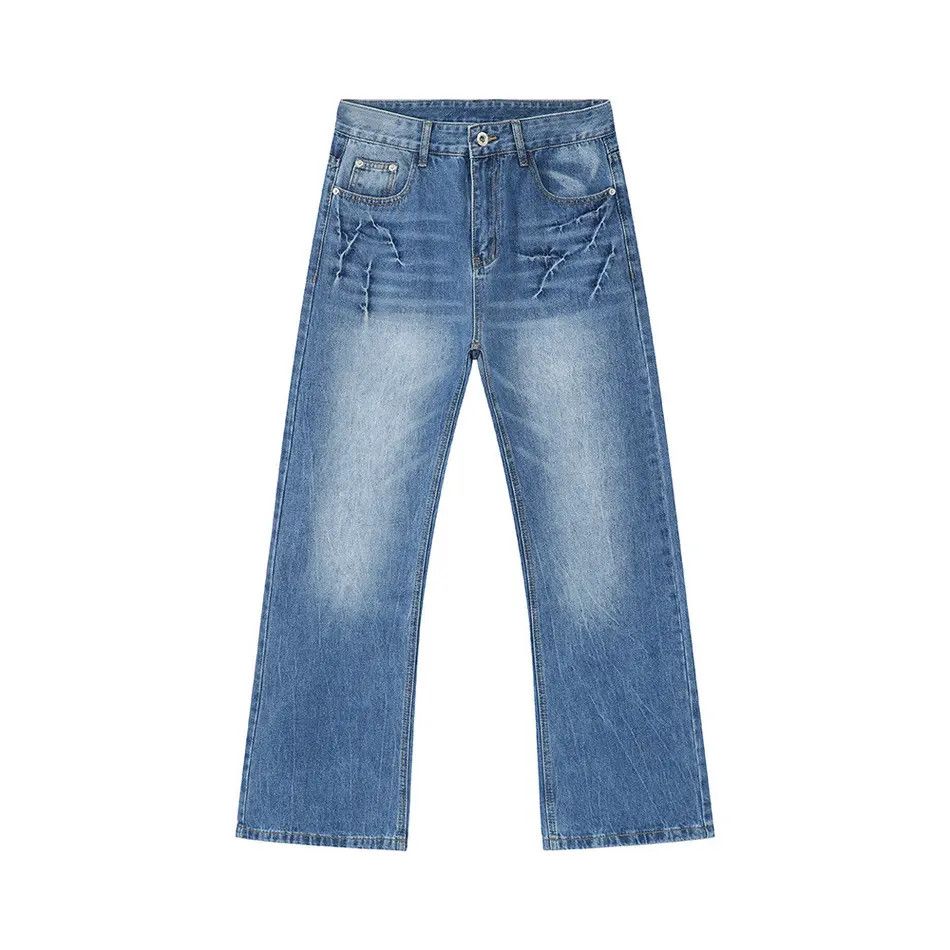 Japanese Brand Retro loose cracked micro flared jeans Size US 30 / EU 46 - 6 Thumbnail