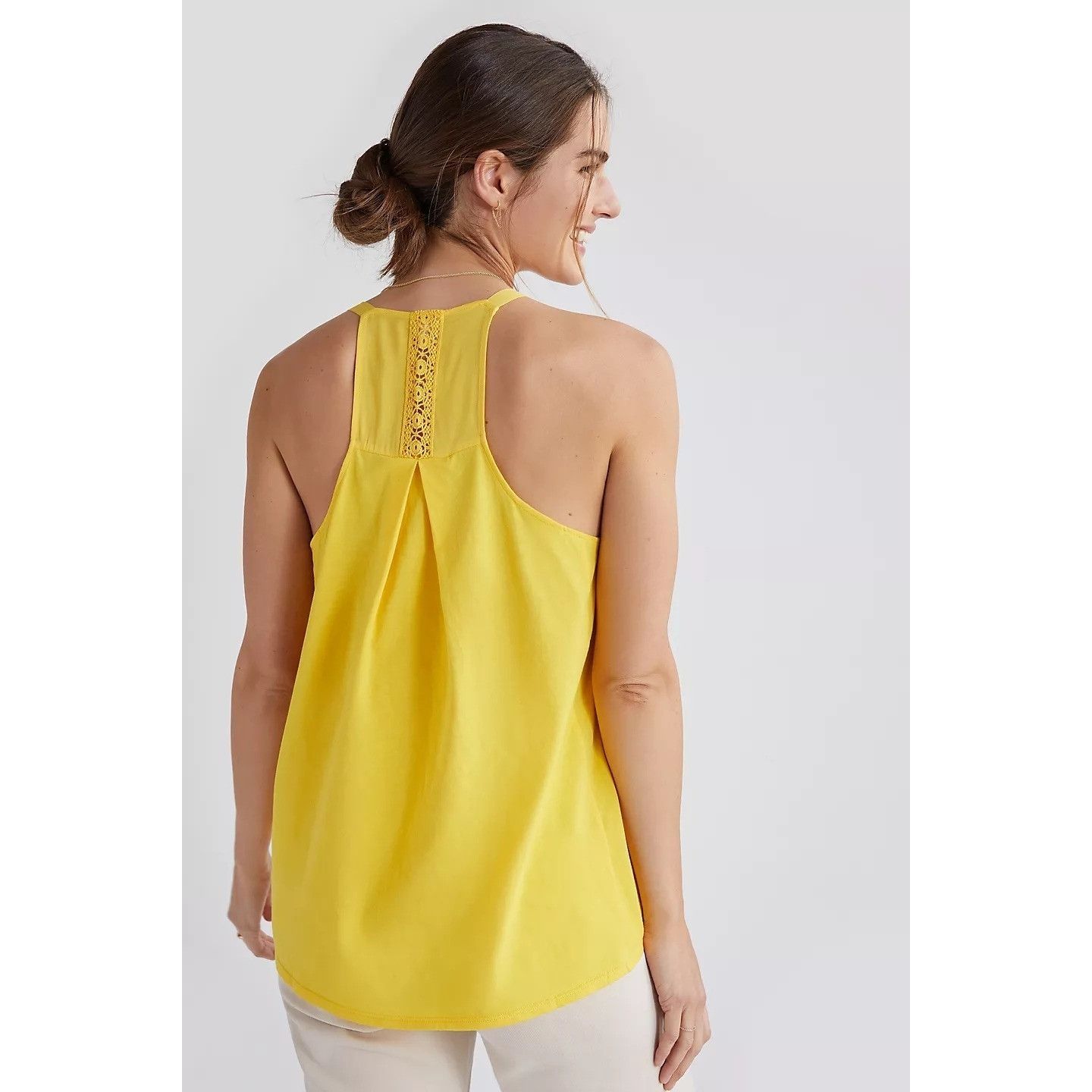 Anthropologie Anthropologie Yellow Embroidered Lace Tank Top Size S / US 4 / IT 40 - 3 Thumbnail