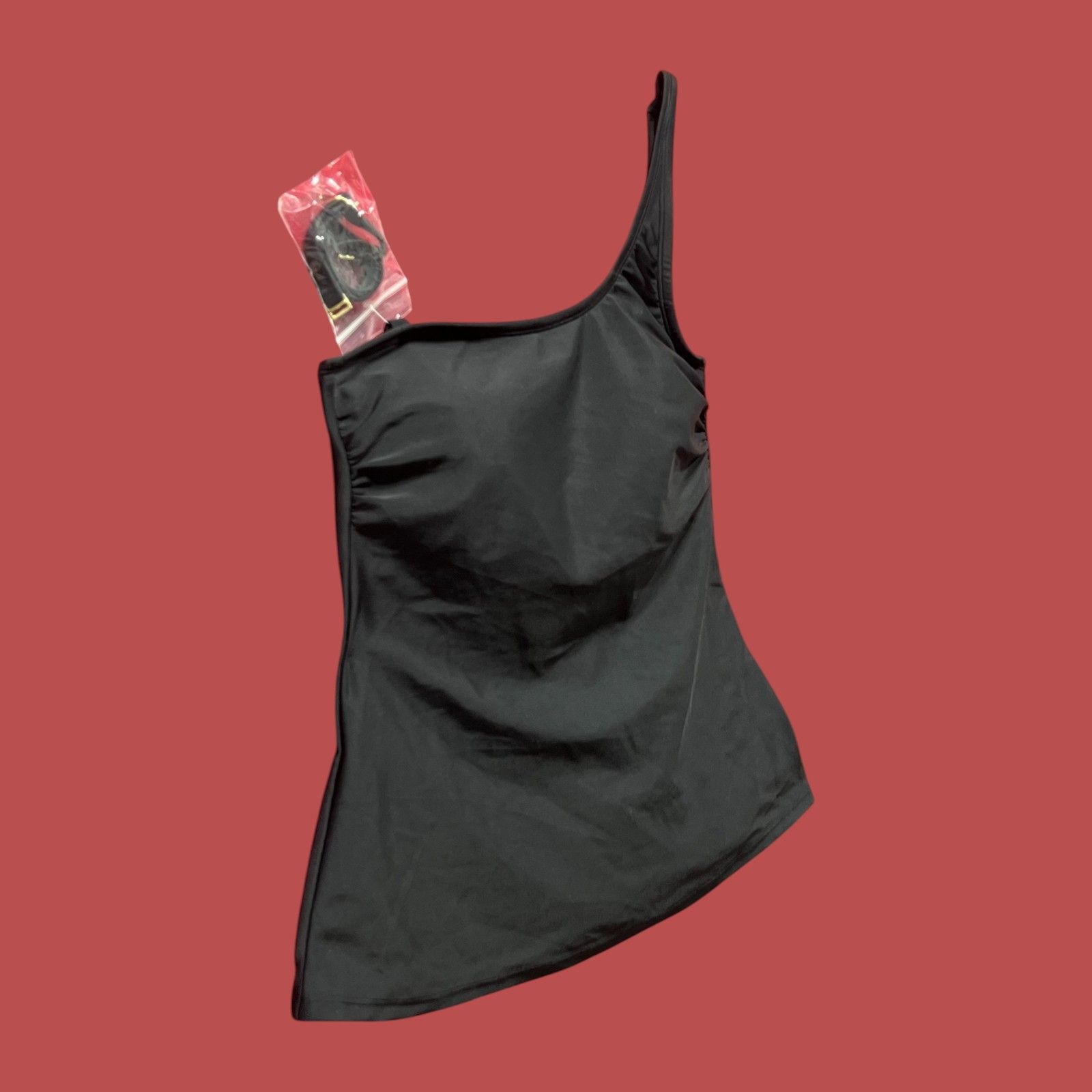 Other Shade & Shore - Women's One Shoulder Tankini Top - Black - M Size ONE SIZE - 14 Thumbnail