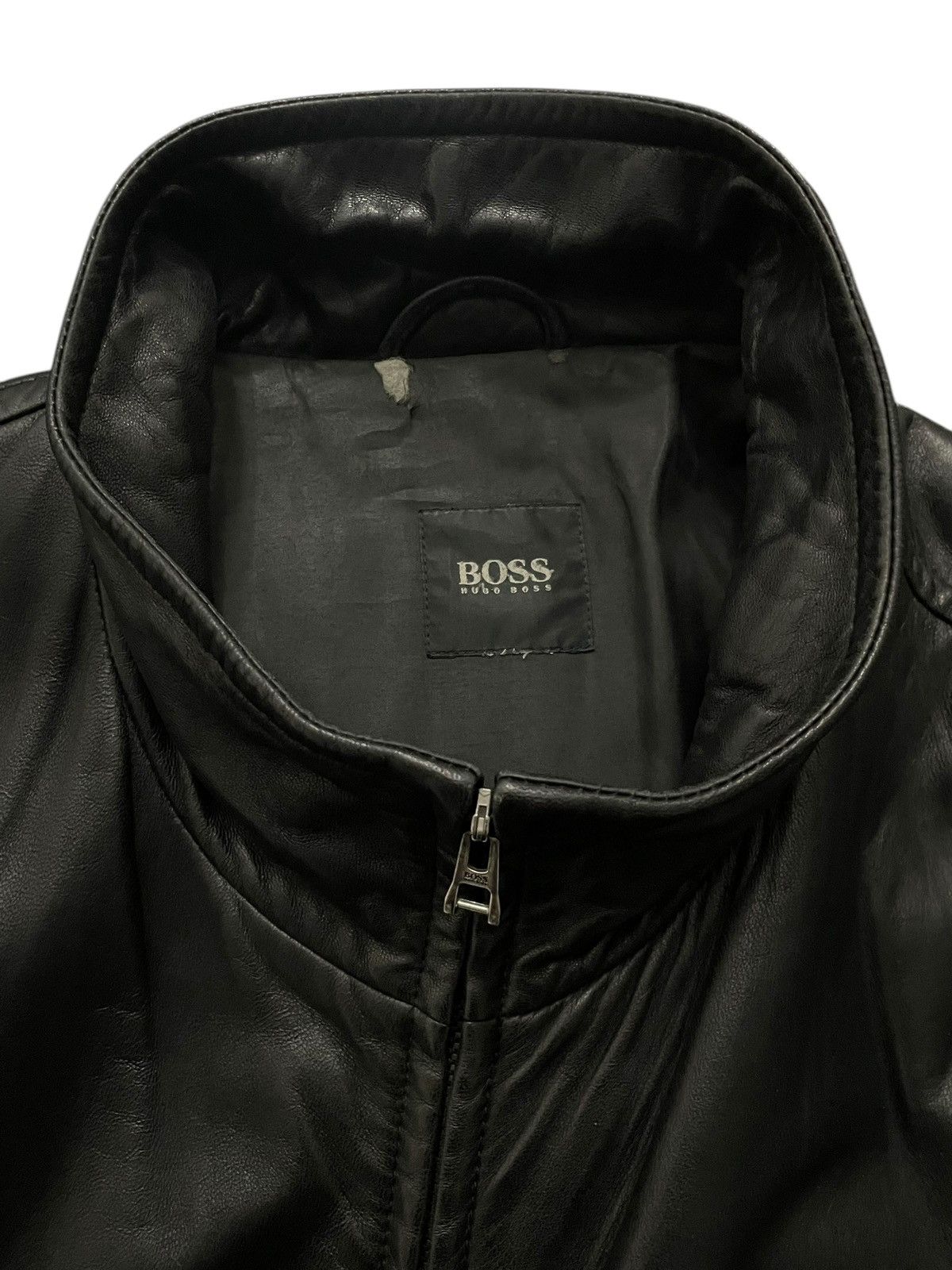 Hugo Boss × Vintage Leather jacket vintage Boss 2000s years Size US L / EU 52-54 / 3 - 3 Thumbnail