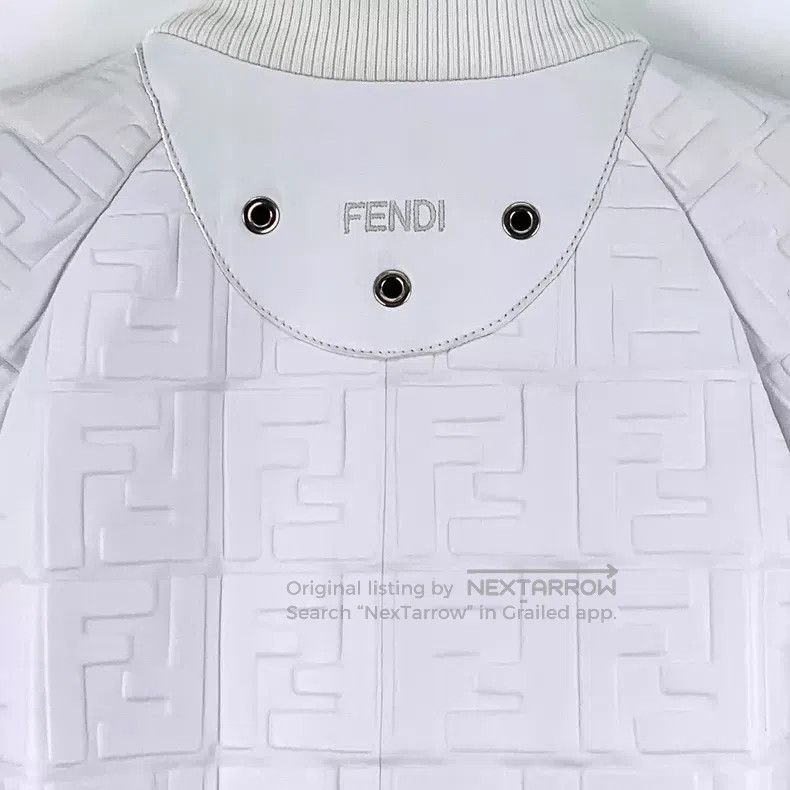 Fendi Fendi White double F embossed logo leather collar zip long Size XS / US 0-2 / IT 36-38 - 5 Thumbnail