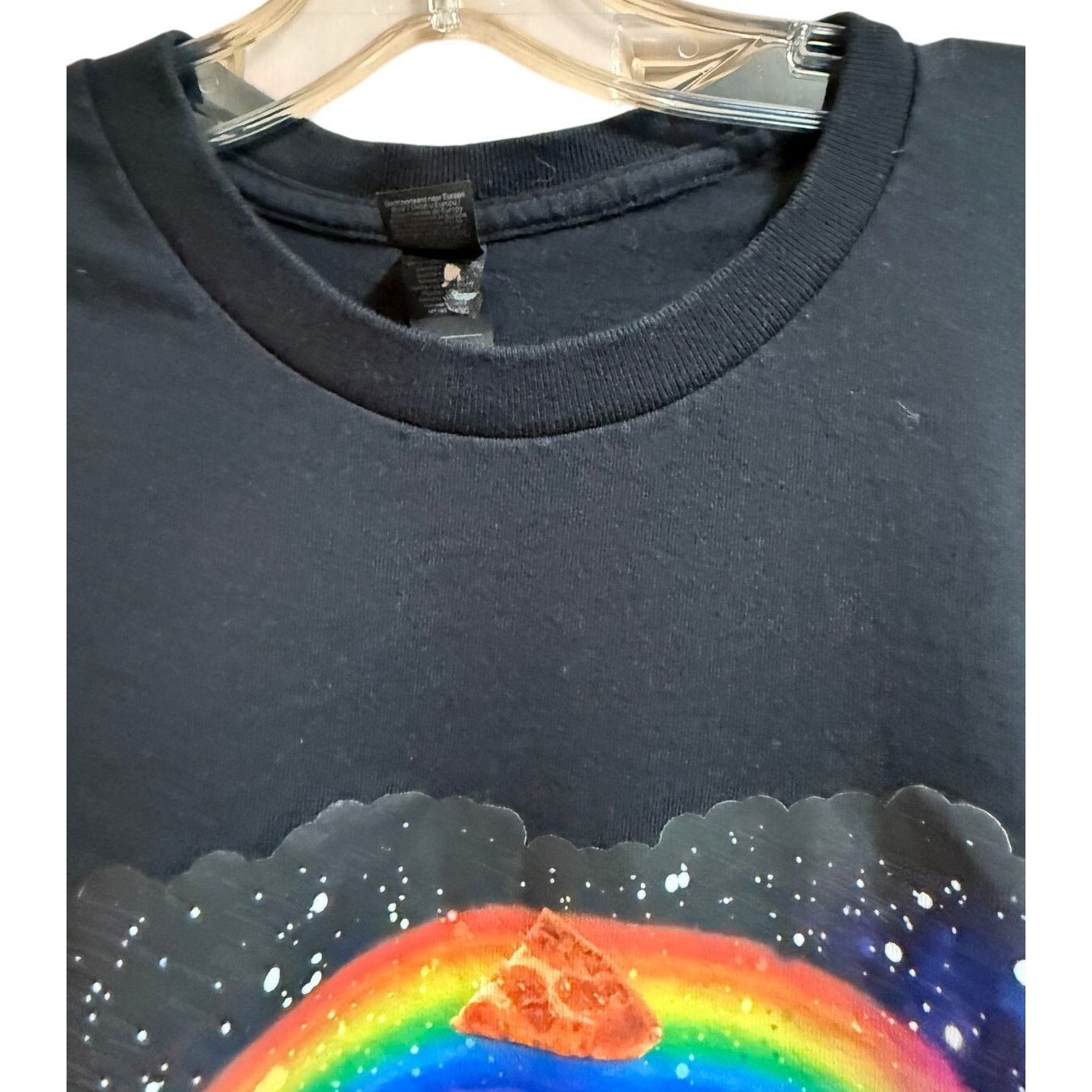 Gildan Rainbow Pizza Cat Graphic Short Sleeve T-Shirt - Size Large Size US L / EU 52-54 / 3 - 3 Thumbnail