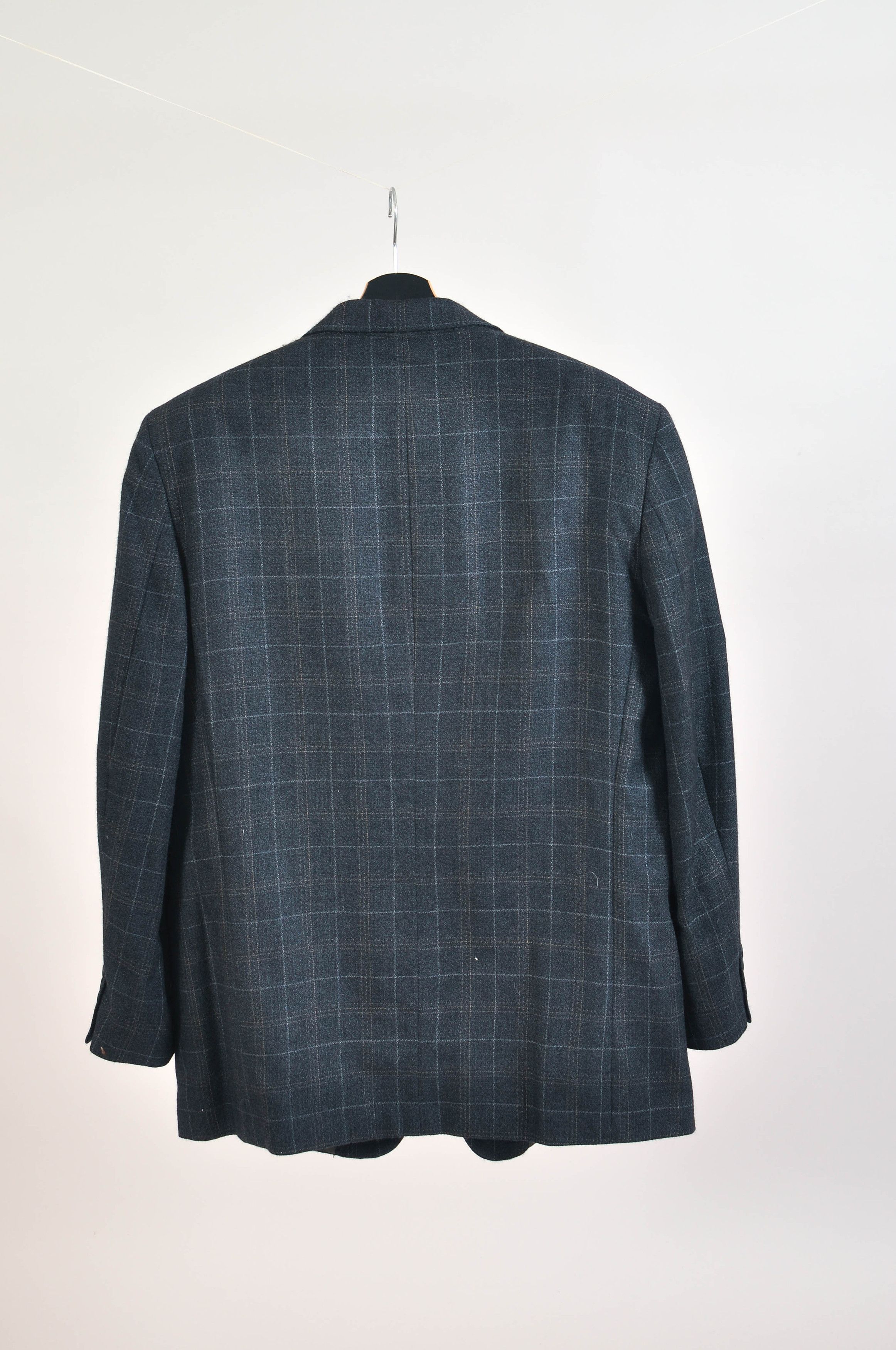 Geoffrey B. Small Vintage 90s Geoffrey Beene Wool Checkered Blazer Size 44R - 3 Thumbnail