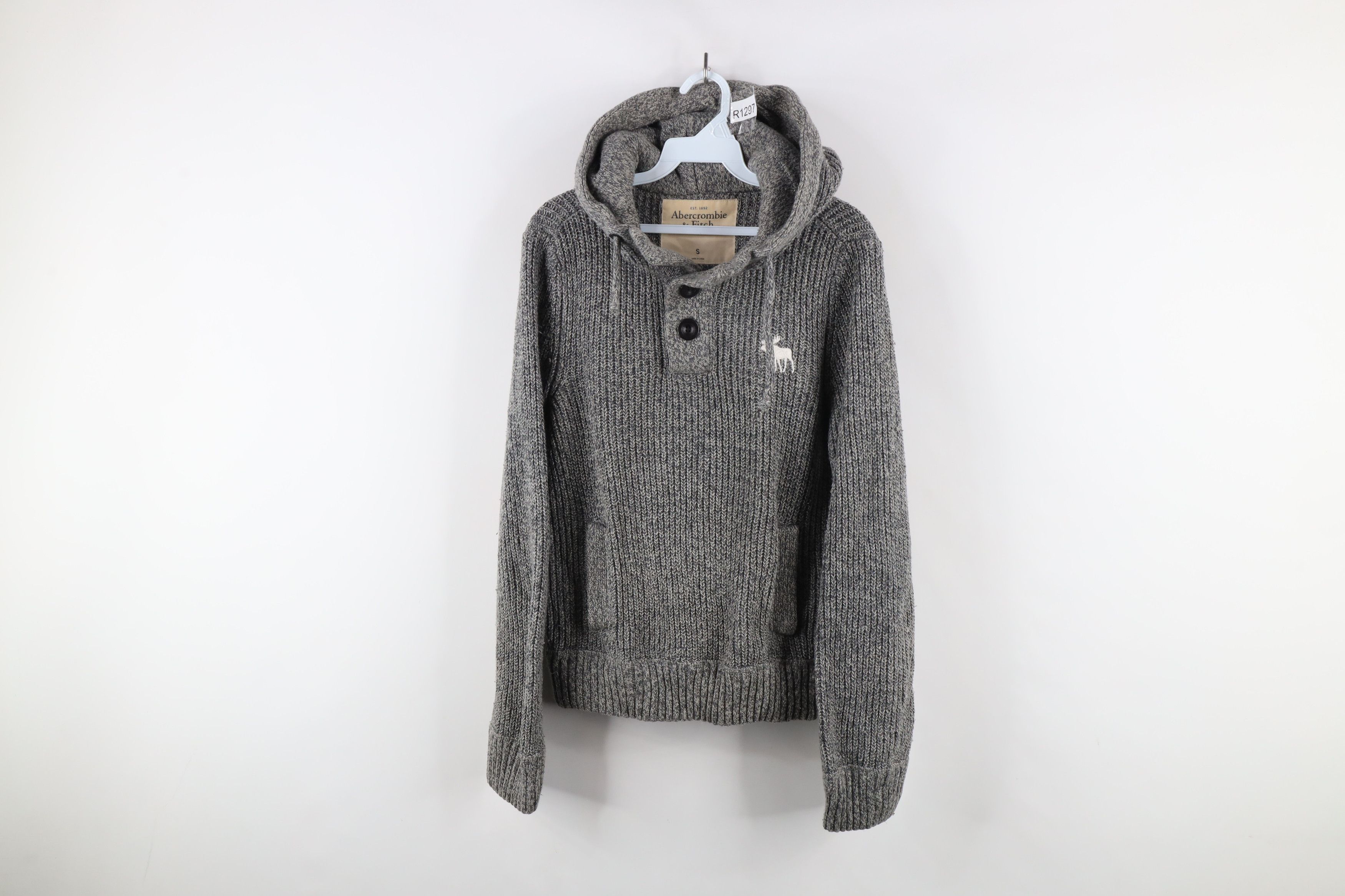 Abercrombie & Fitch Vintage Y2K Abercrombie & Fitch Ribbed Knit Hoodie Sweater Size S / US 4 / IT 40 - 1 Thumbnail