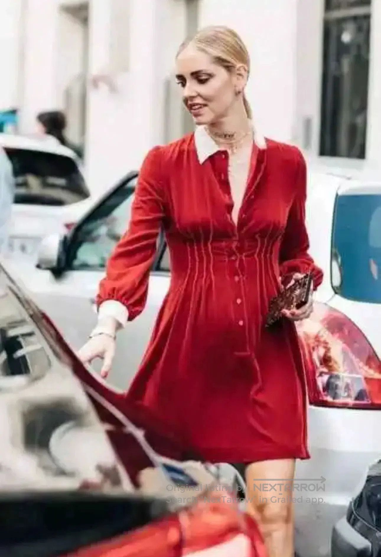 Dior Dior Red Velvet White Lace Women's Dress. Size XXS / US 00 / IT 34 - 2 Thumbnail