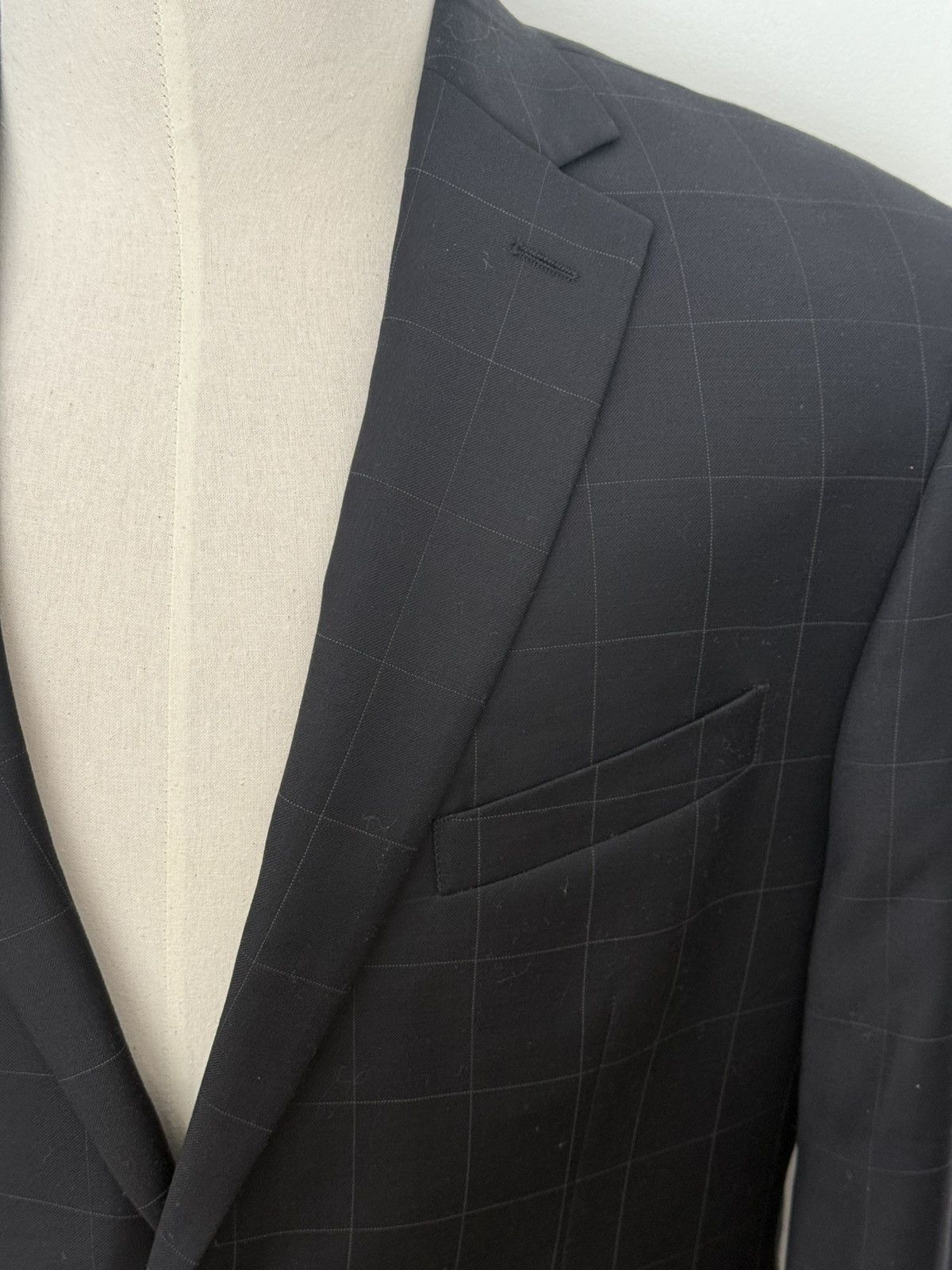Calvin Klein Calvin Klein Black window pane Sport Coat with Modern Fit Size 42R - 2 Thumbnail