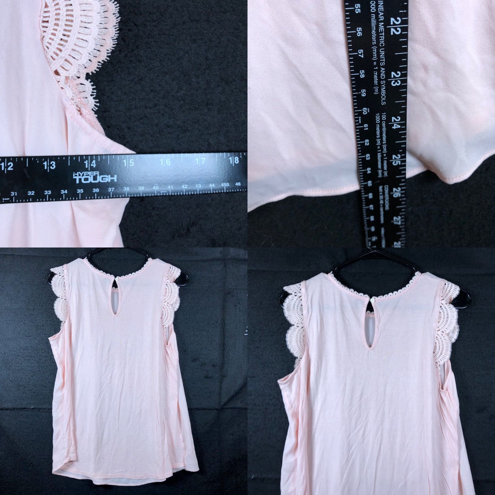 Ann Taylor LOFT Womens Blouse Pink Sleeveless Crew Neck Tank Sheer Lightweight Chiffon M Casual Workwear Size M / US 6-8 / IT 42-44 - 8 Thumbnail