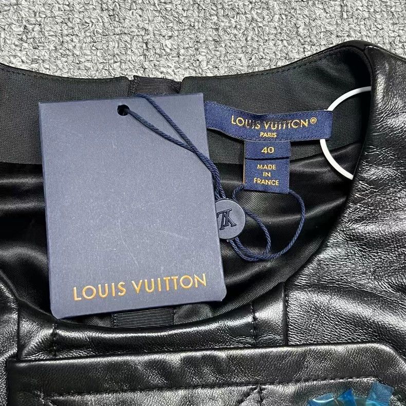 Louis Vuitton Louis Vuitton SS23 Black Leather Detail Snap Sleeveless Dr Size S / US 4 / IT 40 - 3 Thumbnail