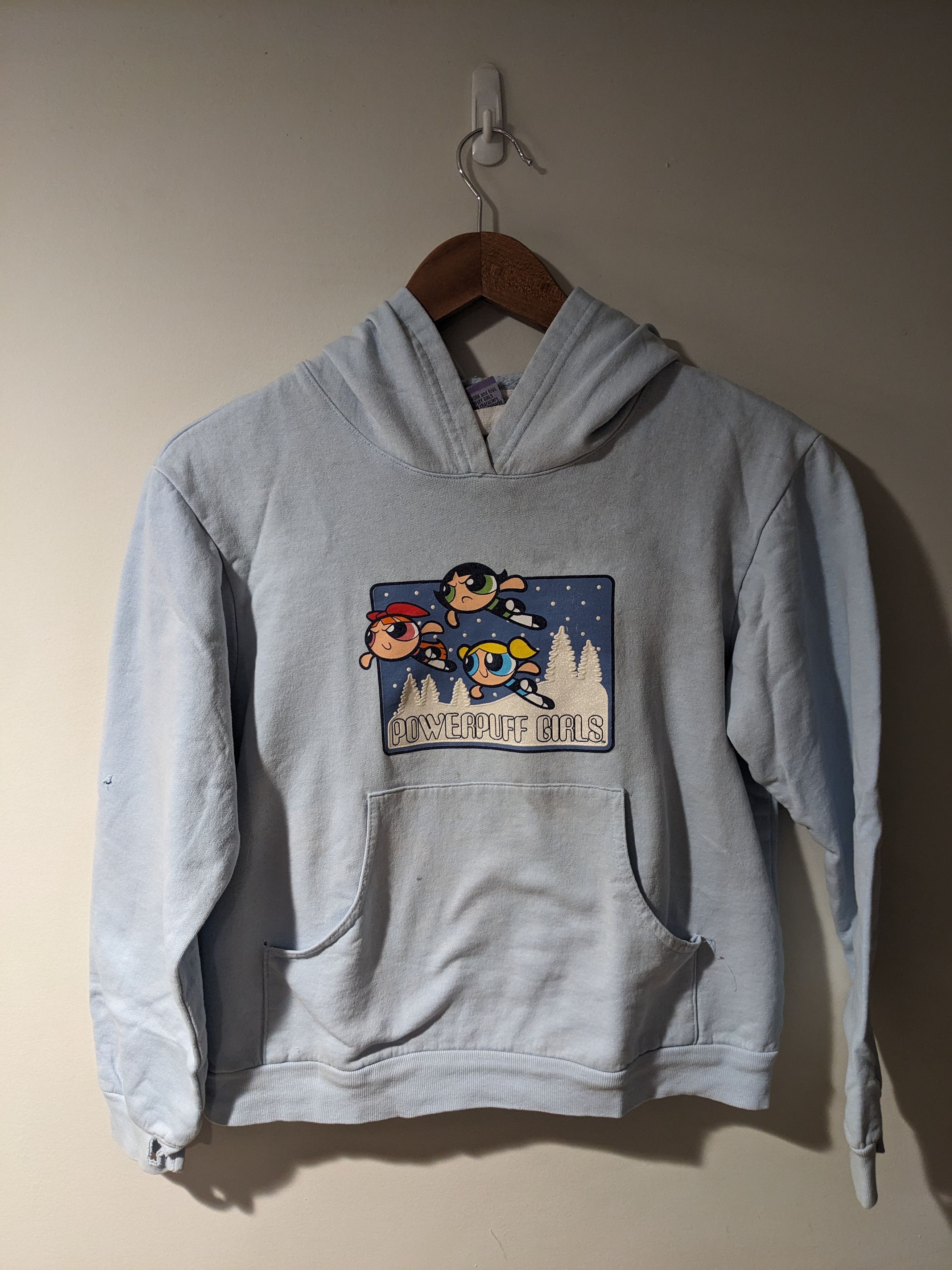 Cartoon Network × Vintage Vintage 2000 Power Puff Girls Blue YOUTH Large Hoodie Size L / US 10 / IT 46 - 1 Thumbnail