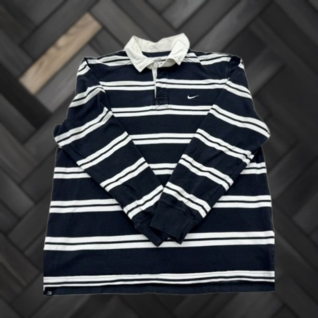 Nike × Supreme XXL Supreme x Nike Stripe Rugby polo Tshirt black