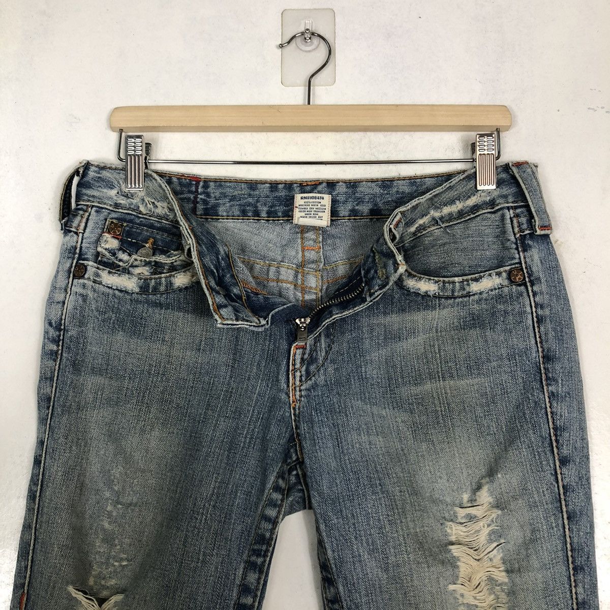 Japanese Brand 🔥VINTAGE BOW CUT DESIGN JEANS TRUE RELIGION USA Size 27" / US 4 / IT 40 - 14 Thumbnail
