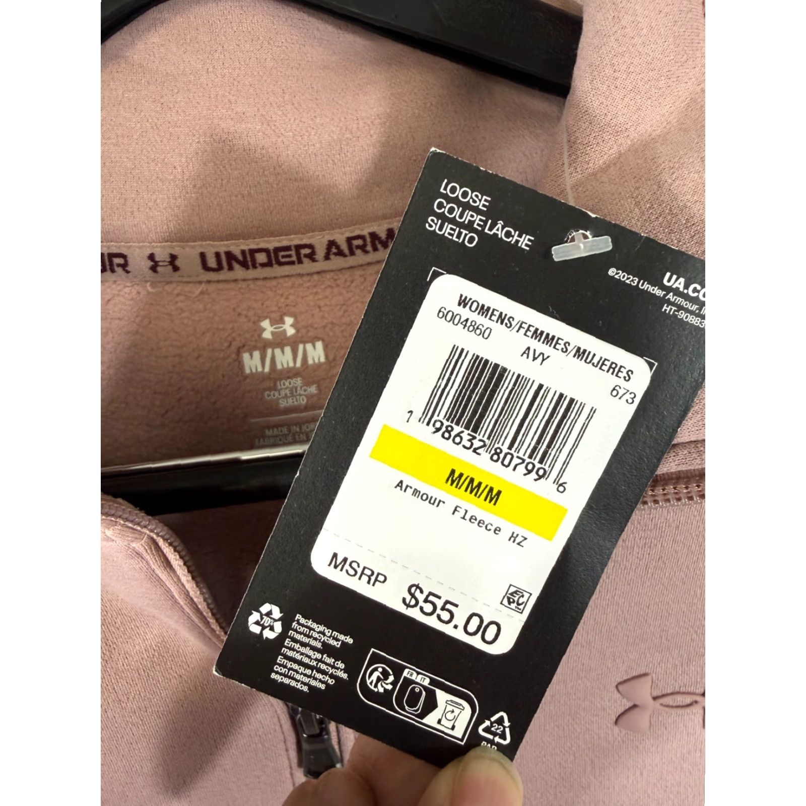 Under Armour Under Armour Fleece Jacket Womens M Pink Half-Zip Pullover Loose Mock Neck NWT Size M / US 6-8 / IT 42-44 - 6 Thumbnail