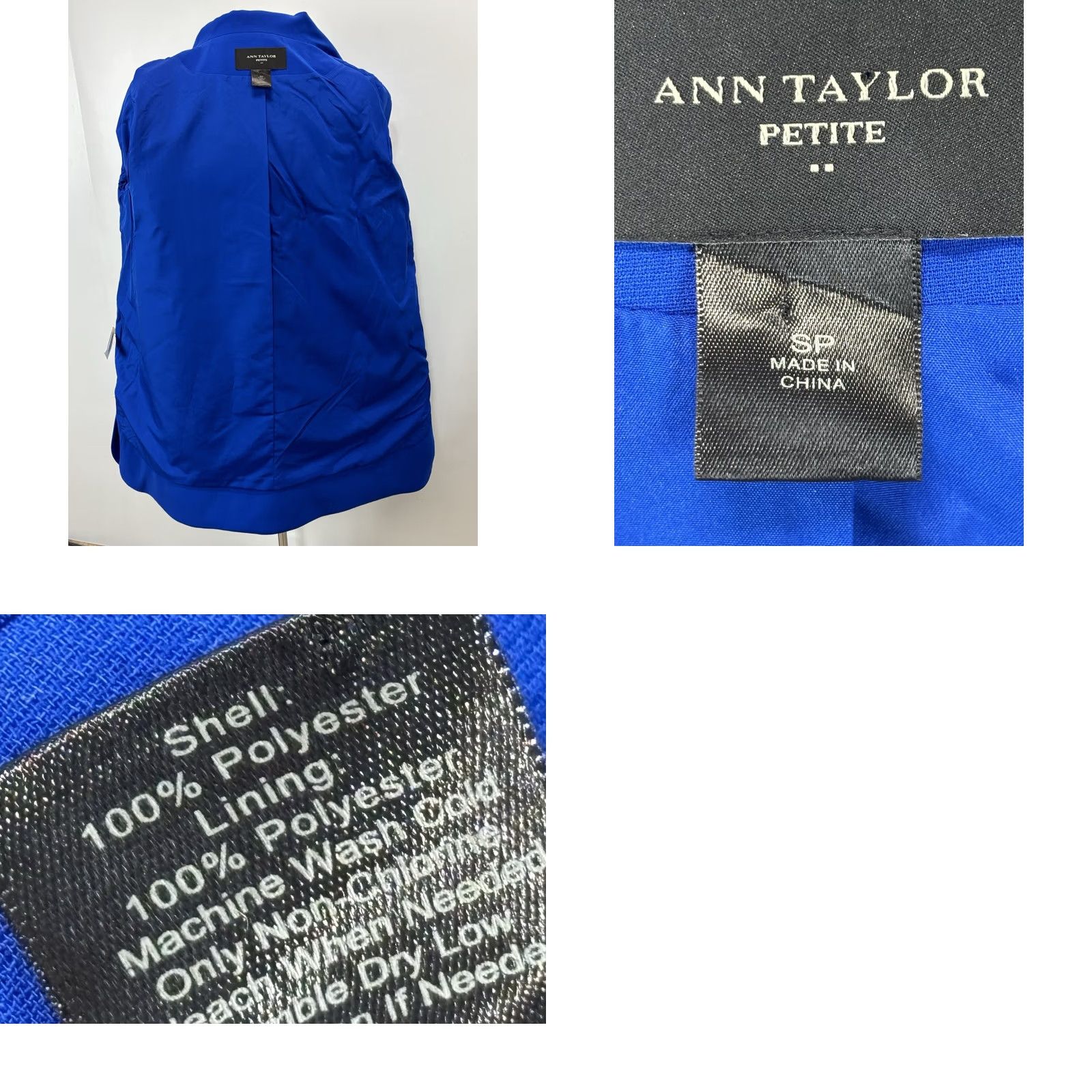 Ann Taylor Ann Taylor Jacket Women’s PS Petite Blue Lined Classic A-line Retro Mid-Length Long Sleeve Button Snap --------------- Size S / US 4 / IT 40 - 8 Thumbnail