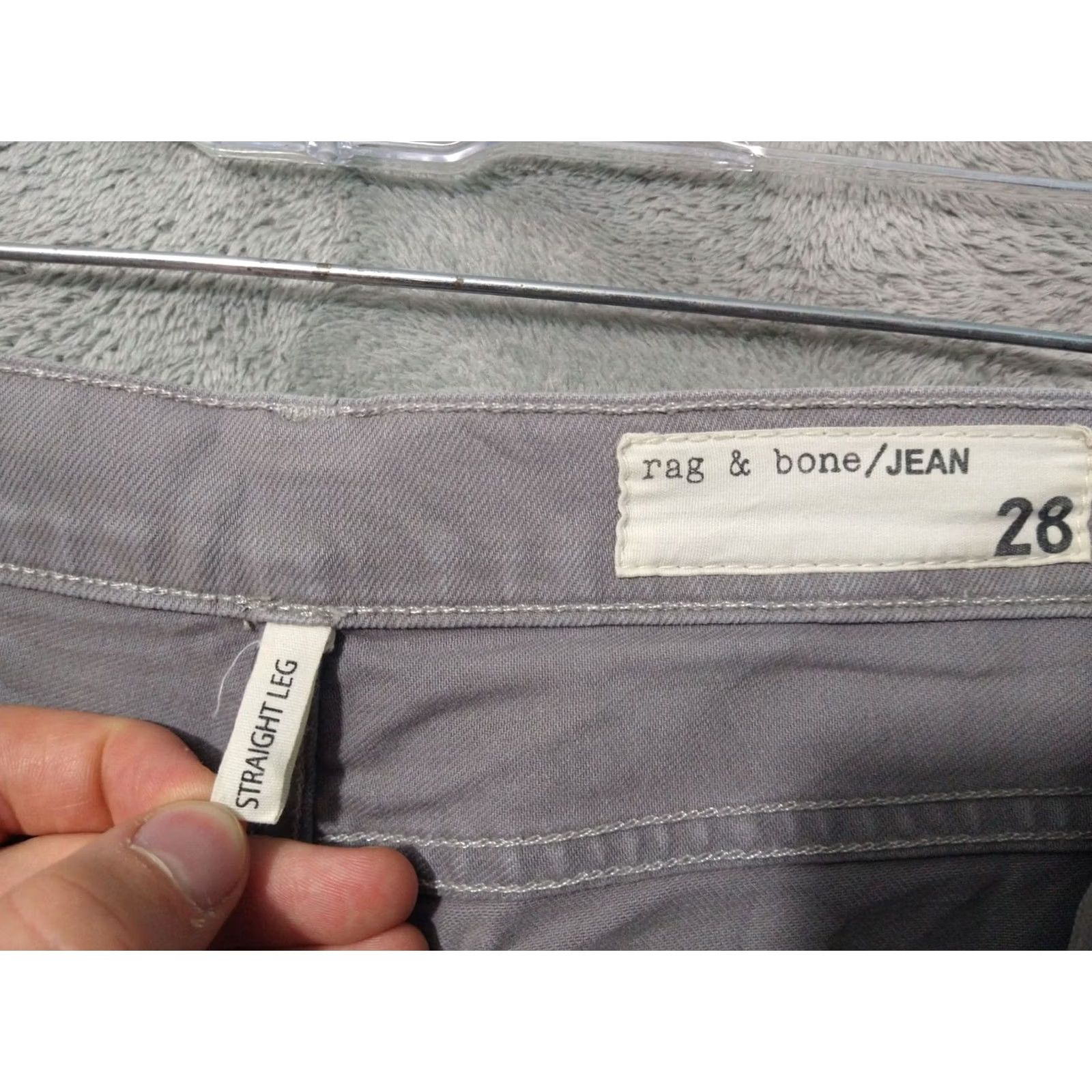 Rag & Bone rag & bone Jeans Womens 28 Gray Denim Straight Leg Stretch Low Rise USA Size 28" / US 6 / IT 42 - 7 Thumbnail
