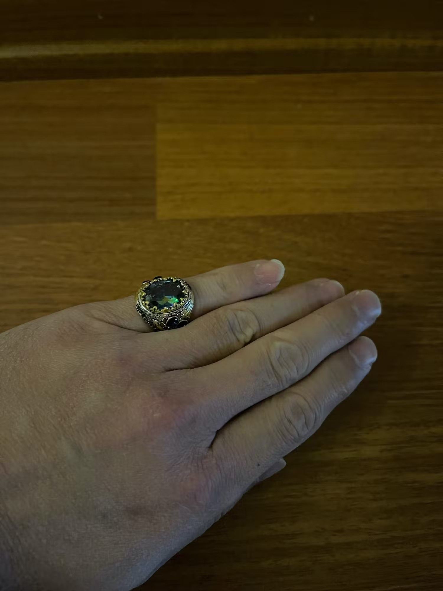 Jewelry × Vintage Vintage Metal Craftsman Engraved Signet Ring Size ONE SIZE - 3 Thumbnail