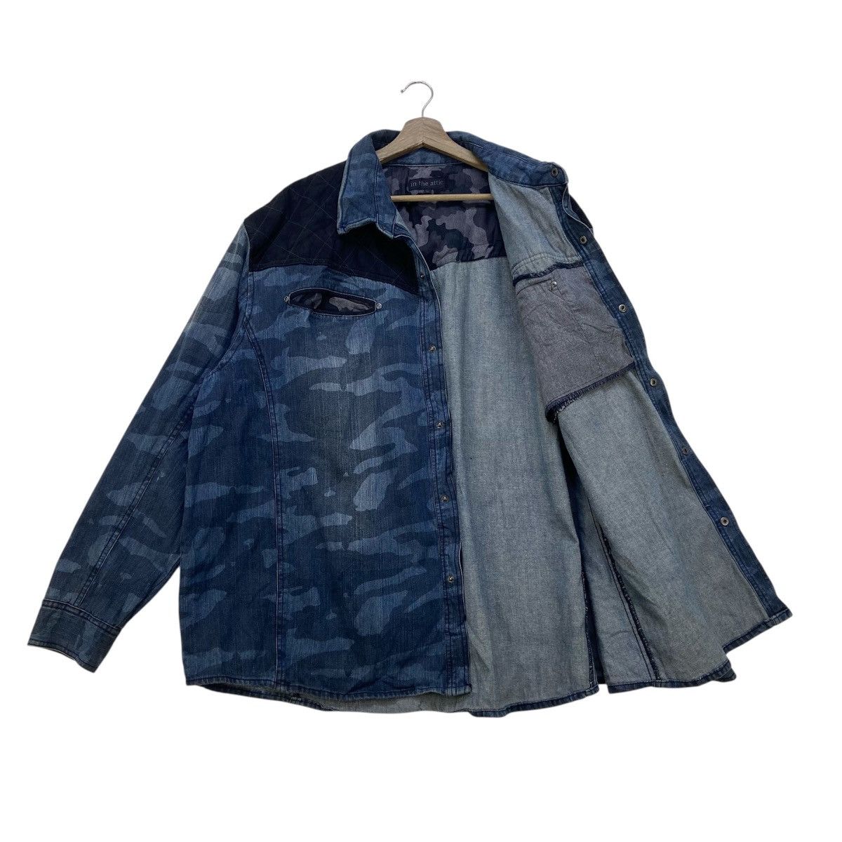 In The Attic 🔥In The Attic Camouflage Synthetic Leather + Denim Jacket Size US XXL / EU 58 / 5 - 5 Thumbnail