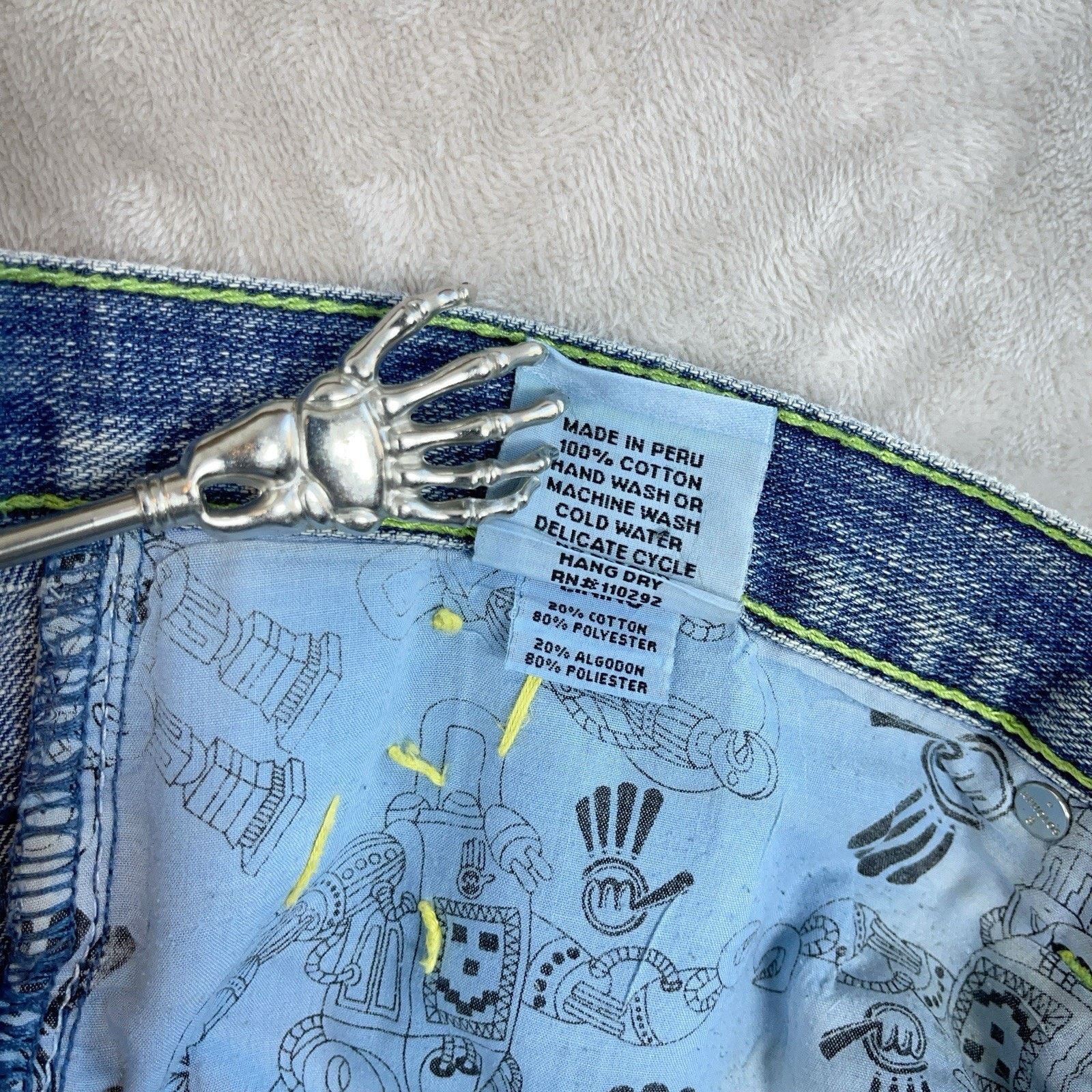Other Y2K Miskeen Originals Baggy Robot Denim Shorts Mens 40 Size US 40 / EU 56 - 15 Thumbnail