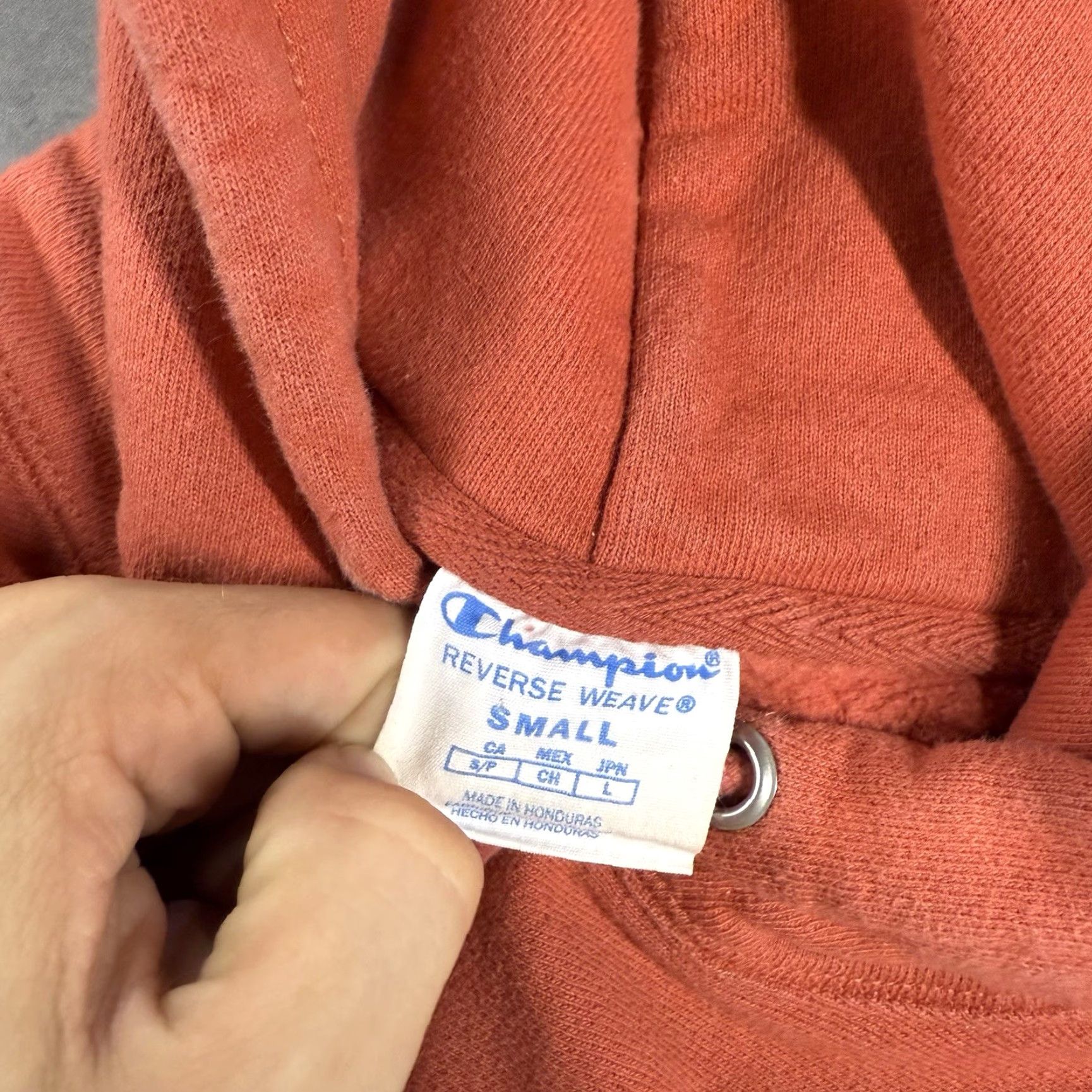 Champion VINTAGE Champion Hoodie Adult Small Salmon Peach Reverse Weave Sweatshirt Baggy Size US S / EU 44-46 / 1 - 3 Thumbnail