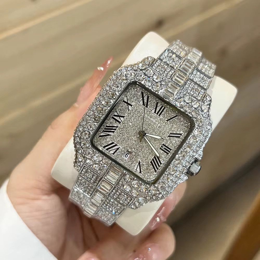 Other Men's Iced-out Square Diamond Watch Size 36 - 2 Thumbnail