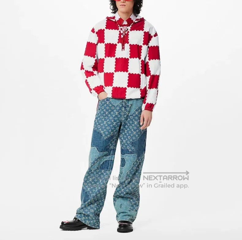 Louis Vuitton White and red checkerboard diving jacket