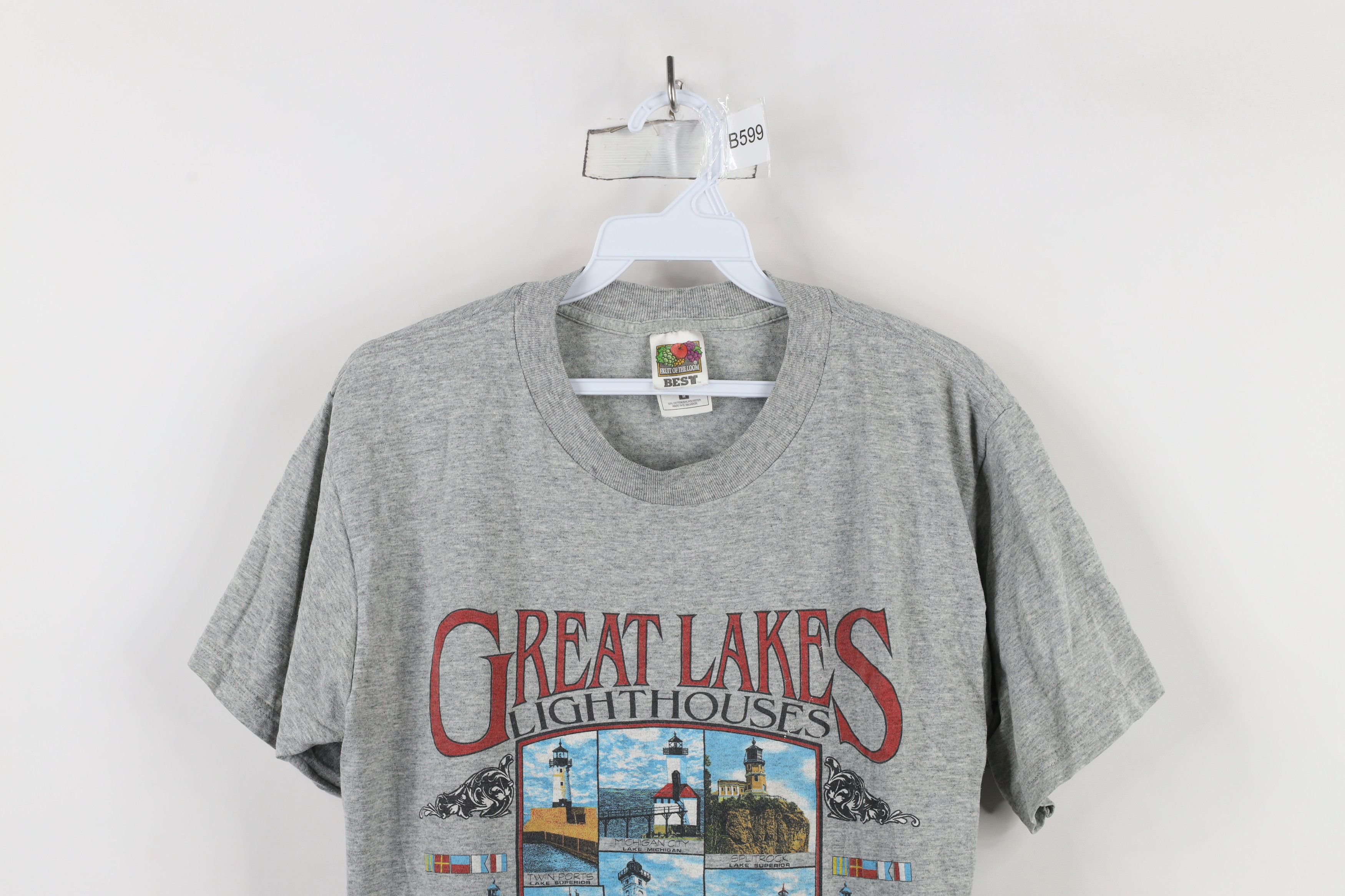 Vintage Vintage 90s Great Lakes Lighthouses Marblehead Ohio T-Shirt Size US M / EU 48-50 / 2 - 2 Thumbnail