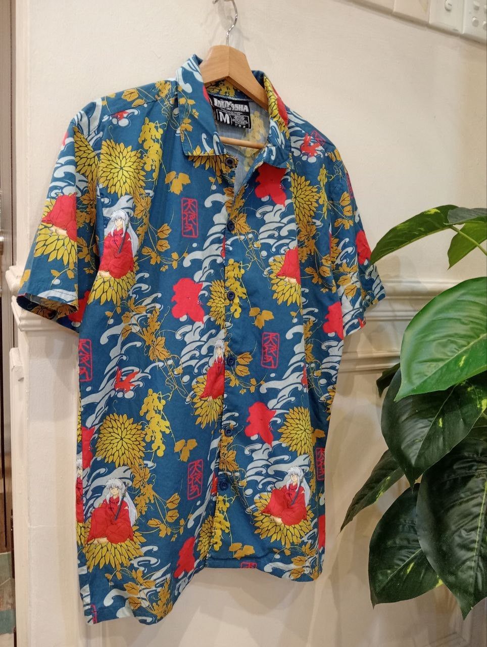 Japanese Brand INUYASHA OVERPRINT BUTTON UP COTTON SHIRT Size US M / EU 48-50 / 2 - 1 Thumbnail