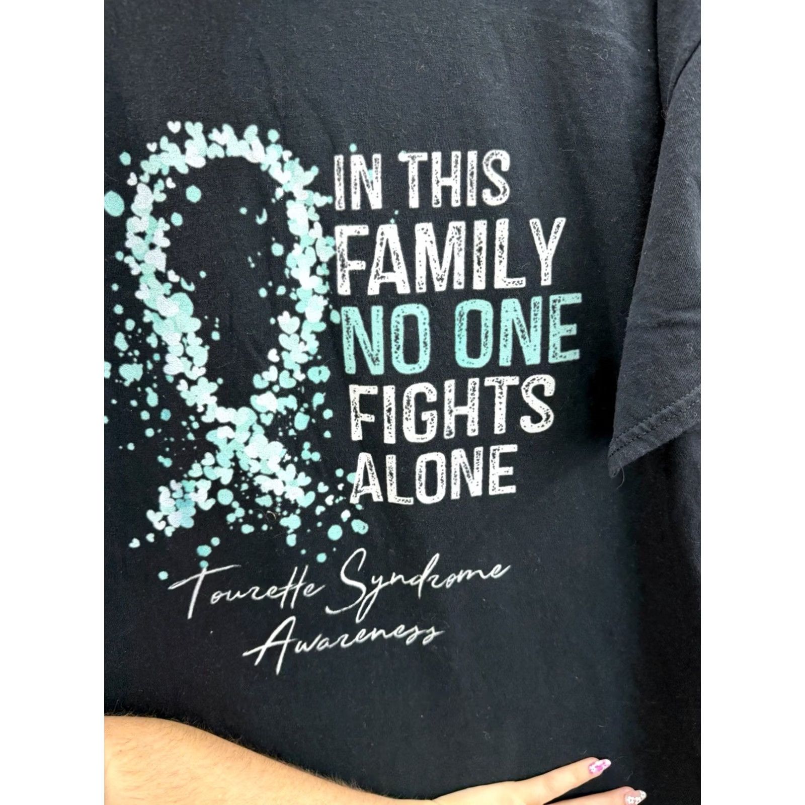 Gildan Gildan T-Shirt XL Black Tourette Syndrome Awareness Short Sleeve Unisex Adults 90s City College - Mens Womens Boys Girls Regular Fit Size XL / US 12-14 / IT 48-50 - 2 Thumbnail