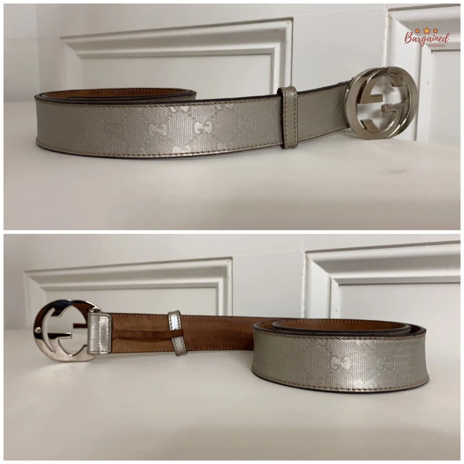 Gucci Gucci Imprime Monogram Leather Interlocking G Buckle Belt Size 34 - 5 Thumbnail